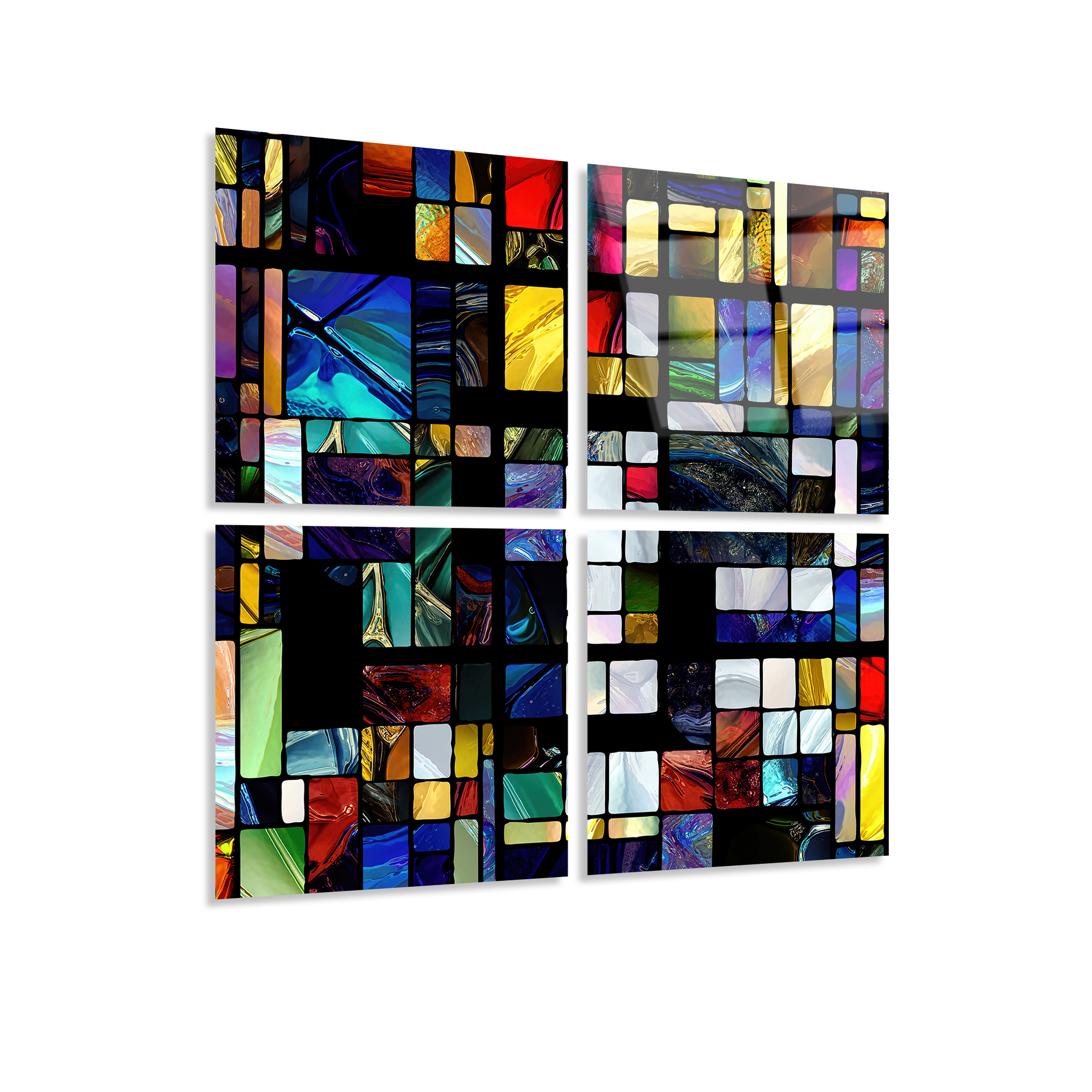 Mega Size Mondrian Quatro | Premium HD Metal Wall Art