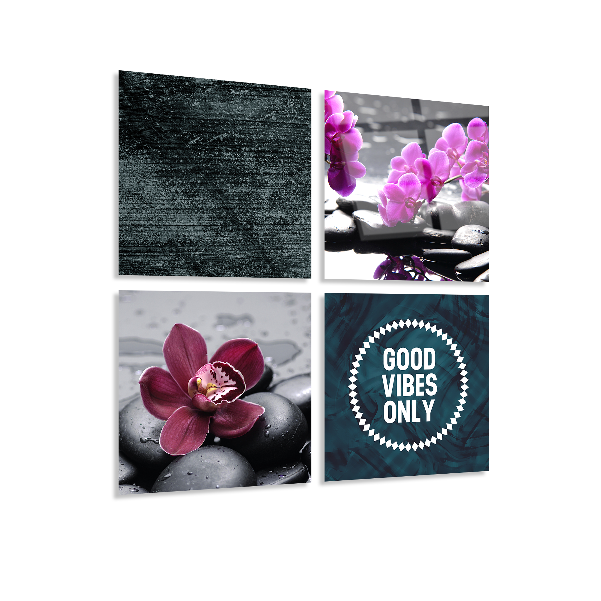 Mega Size Orchids Quatro | Premium HD Metal Wall Art