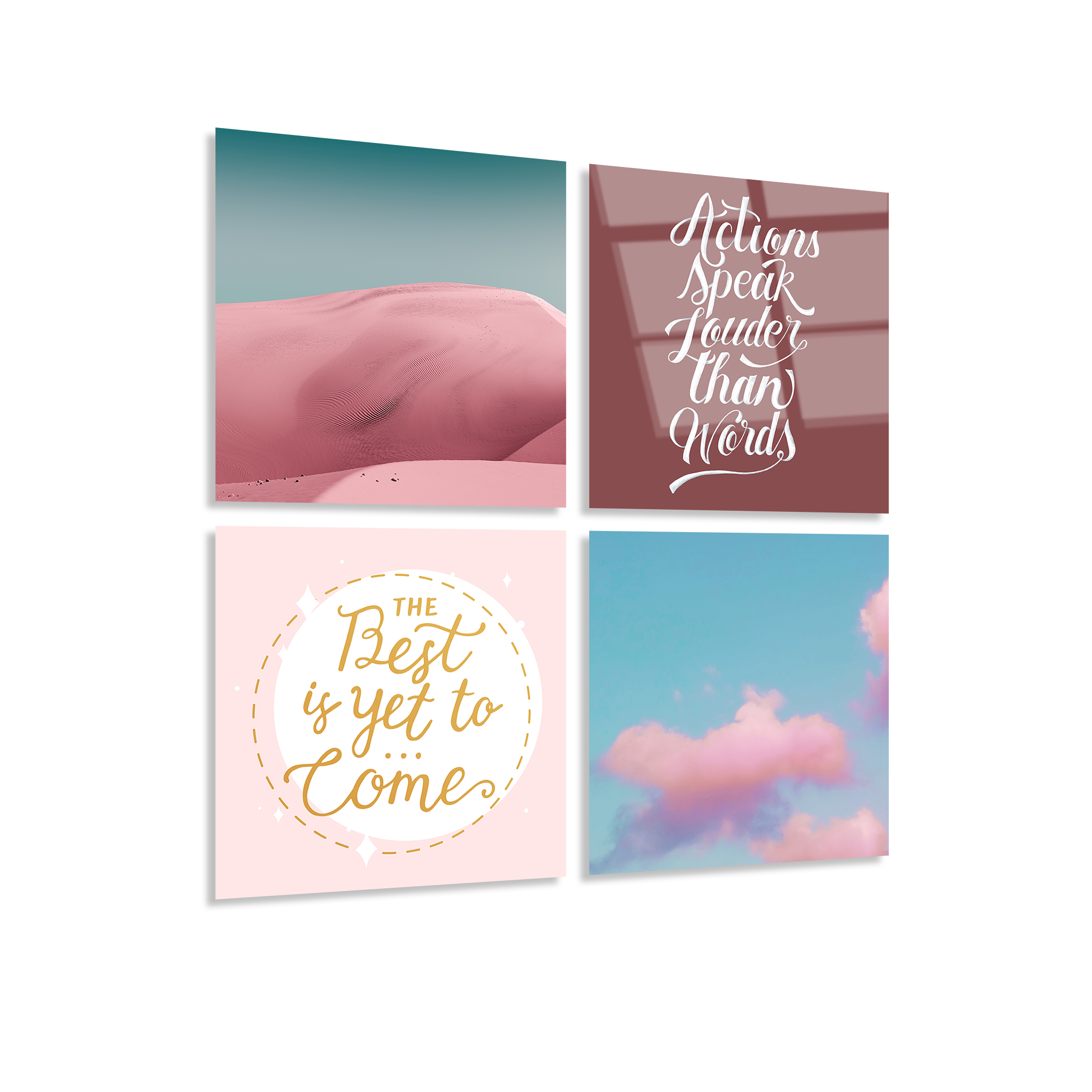 Mega Size Blush Desert Quatro | Premium HD Metal Wall Art