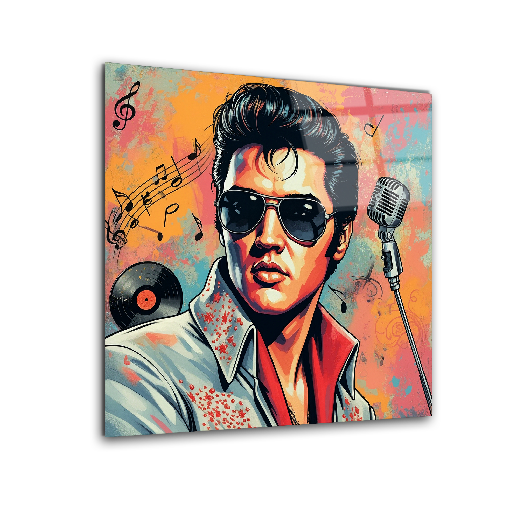 Elvis Presley Pop Art Graffiti Style | Premium HD Metal Wall Art