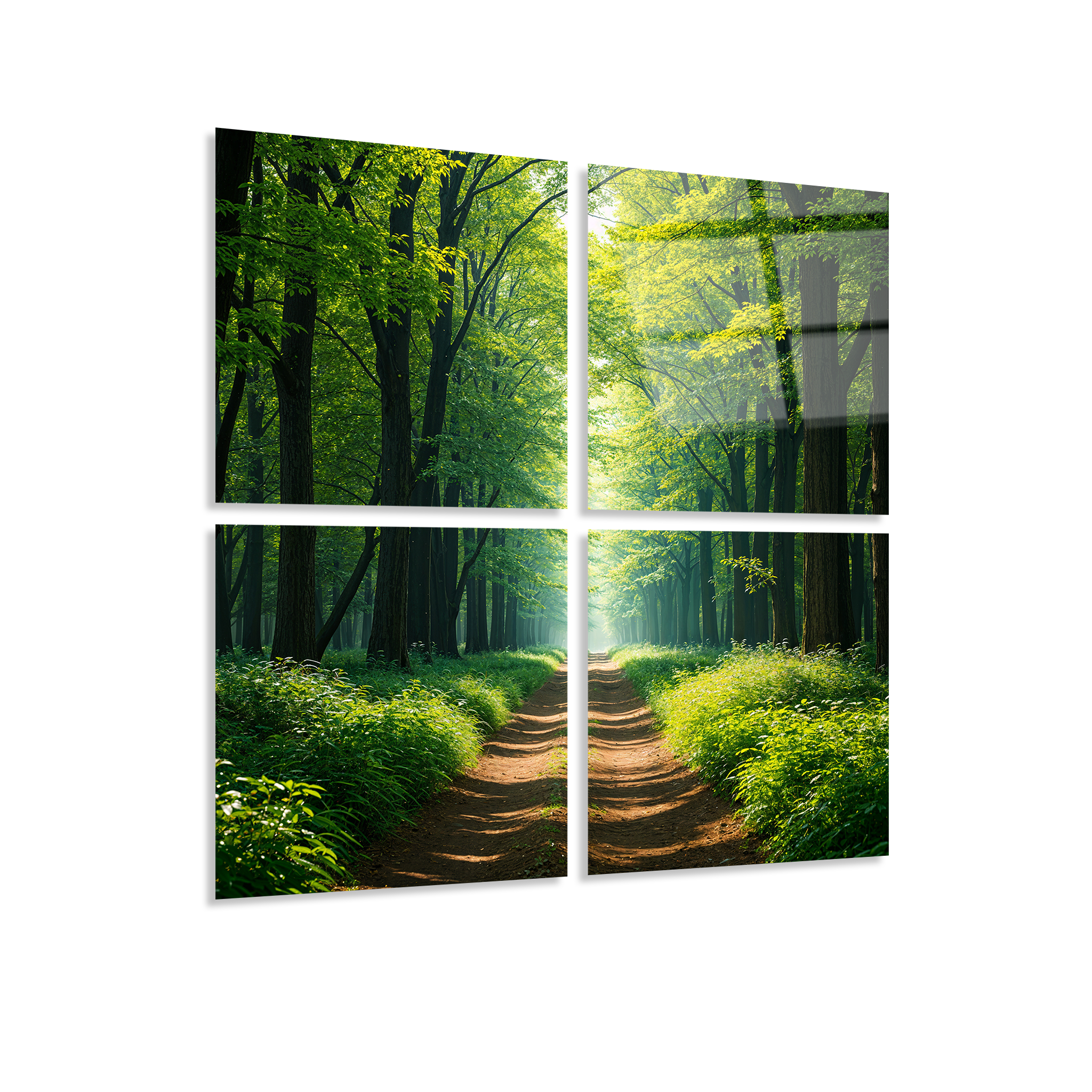 Mega Size Green Alley Quatro | Premium HD Metal Wall Art