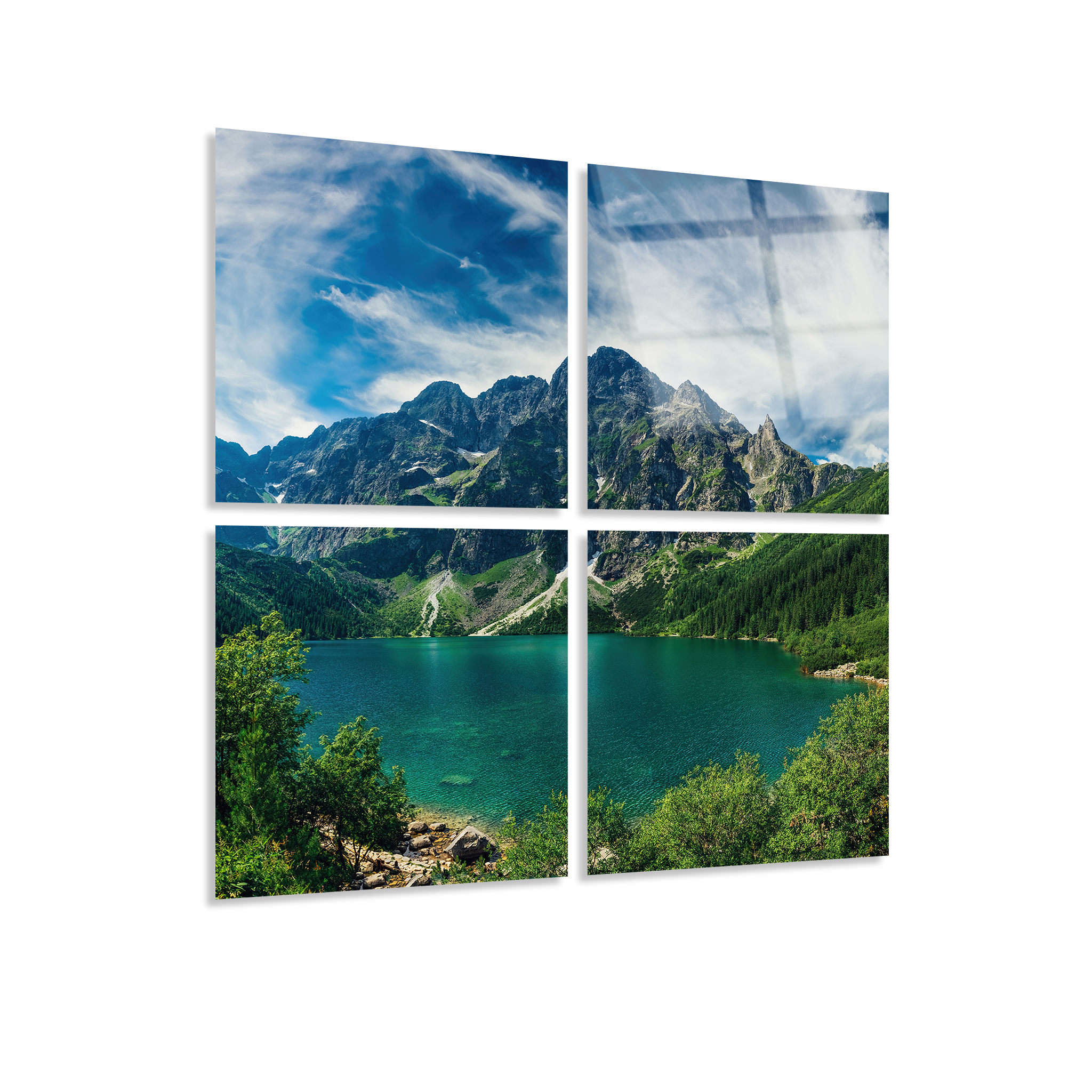 Mega Size Beautiful Alpine Landscape Quadro | Premium HD Metal Wall Art