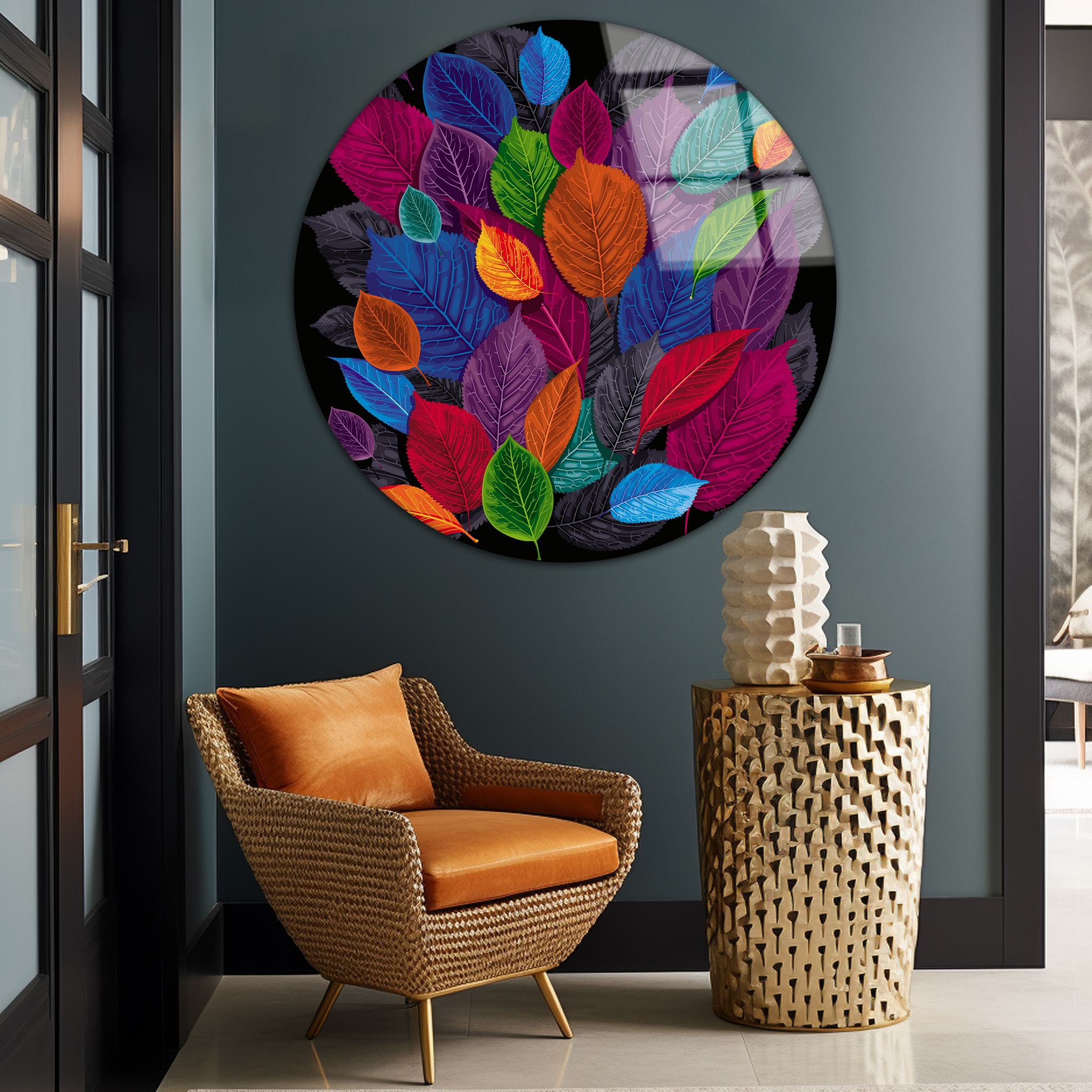 Autumn Leaves | Premium HD Round Wall Art