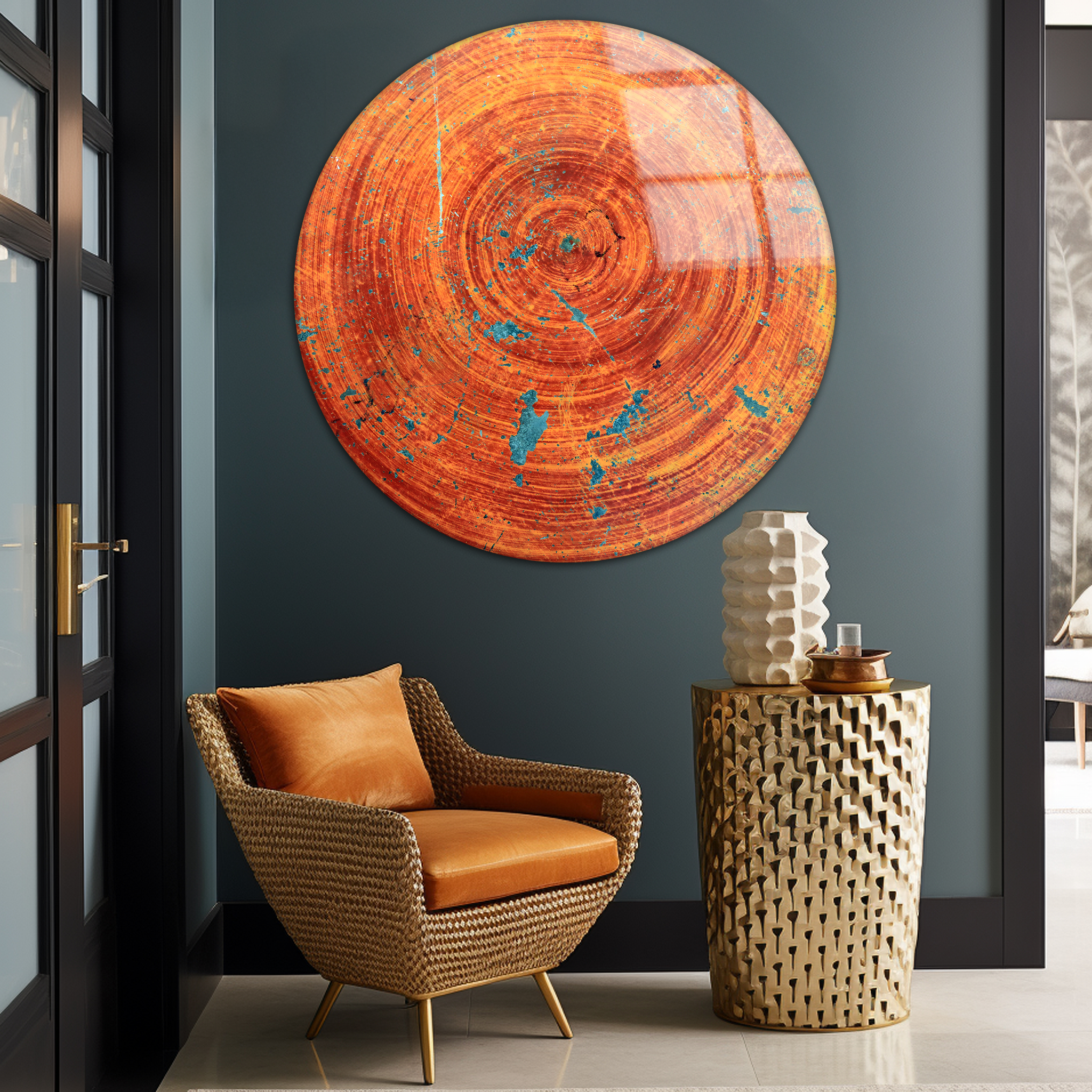 Macro Wood Texture Saw Cut | Premium HD Round Wall Art