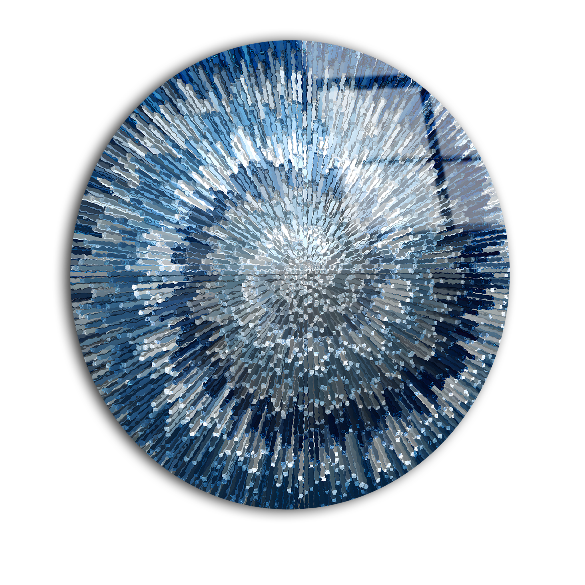 Abstract Blue Textured | Premium HD Round Wall Art