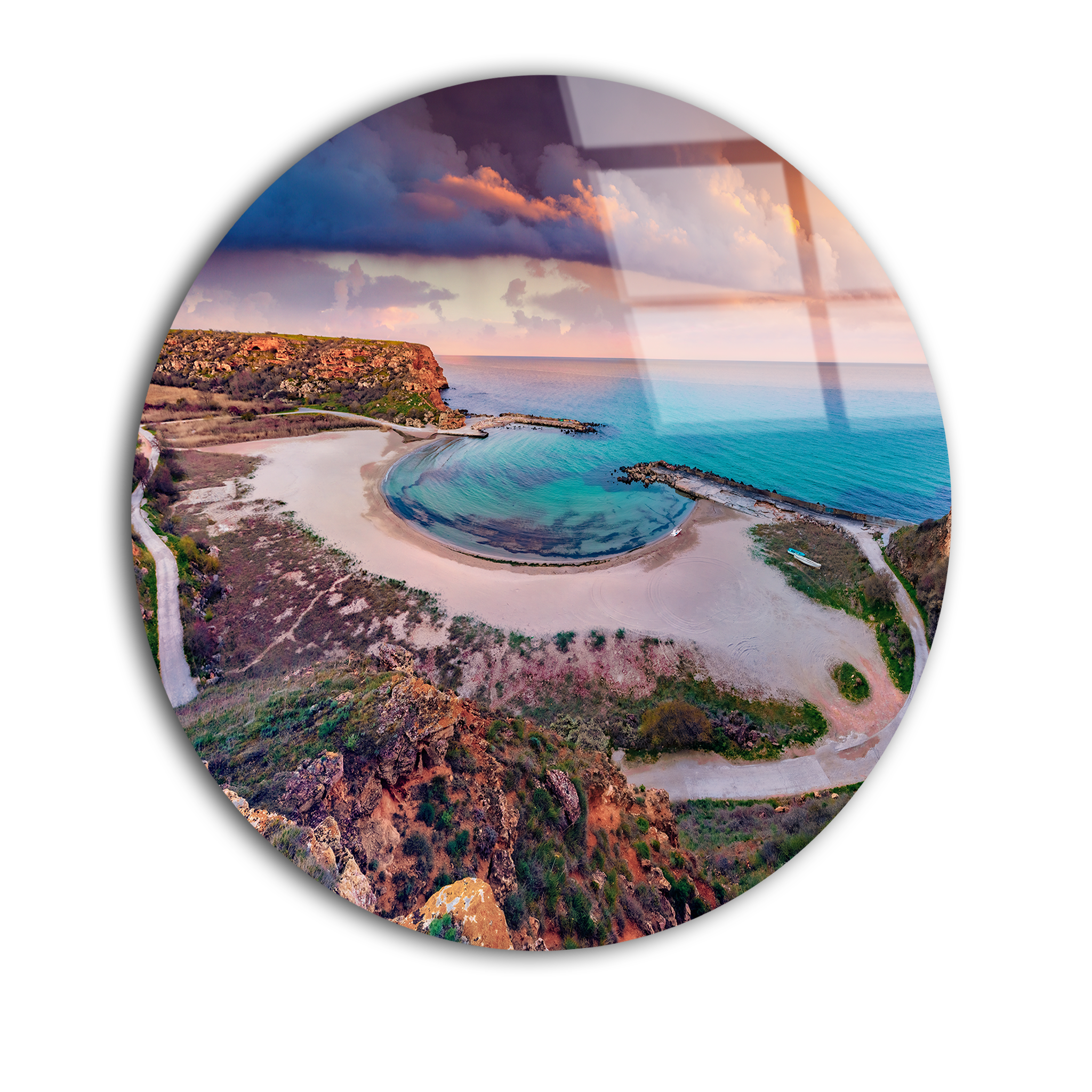 Beach Sunrise | Premium HD Round Wall Art