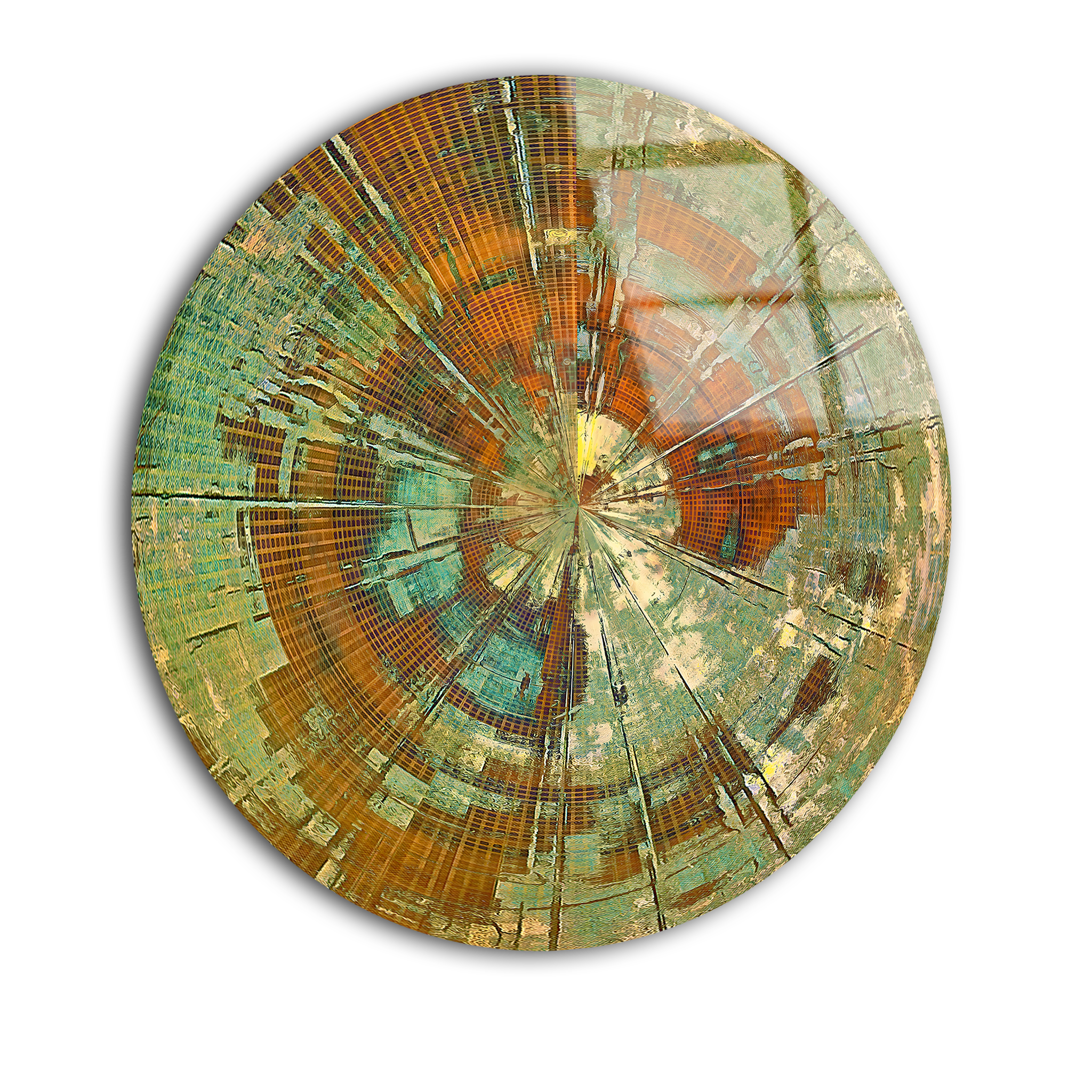 Spherical Scratched Vintage Texture | Premium HD Round Wall Art