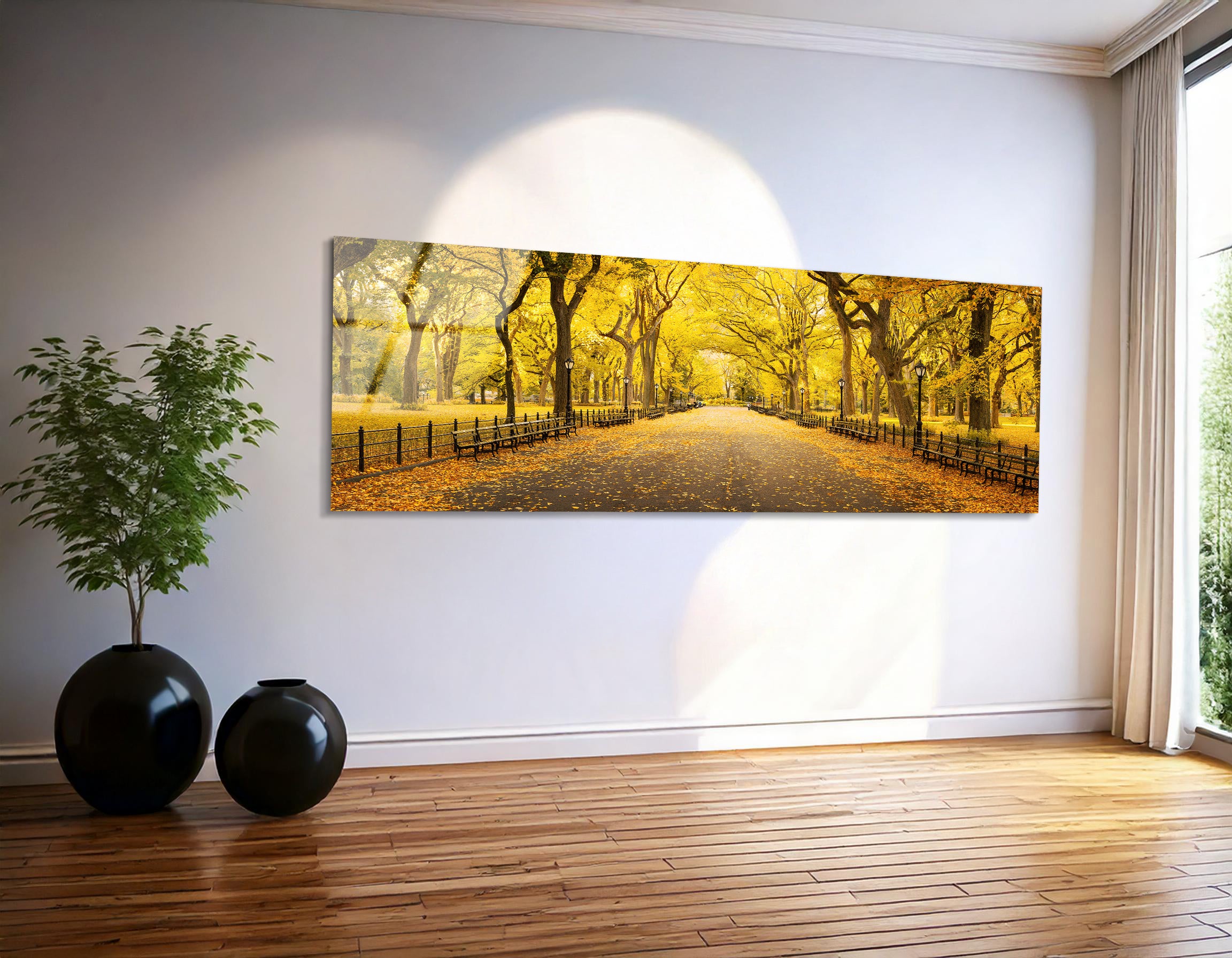 Central Park in Autumn | Premium HD Metal Wall Art - DezignArt