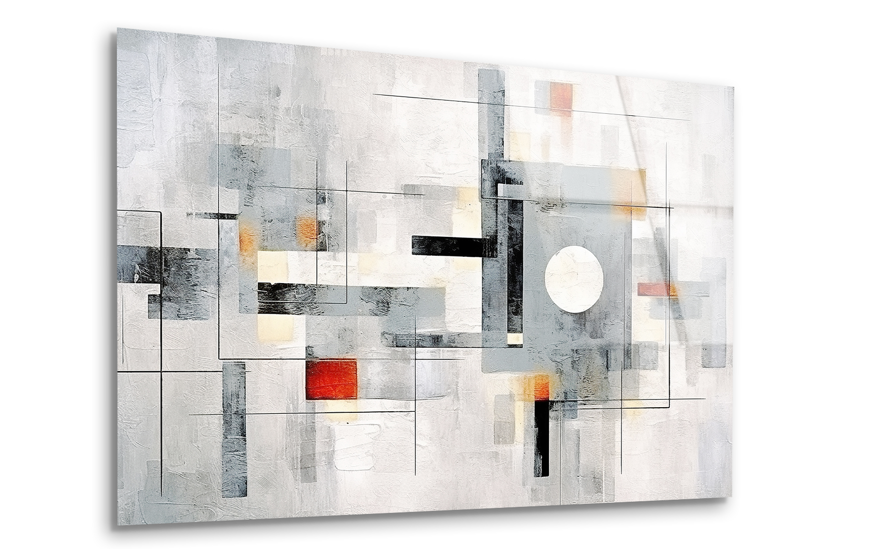 Modern Abstract Geometric Drawing | Premium HD Metal Wall Art - DezignArt