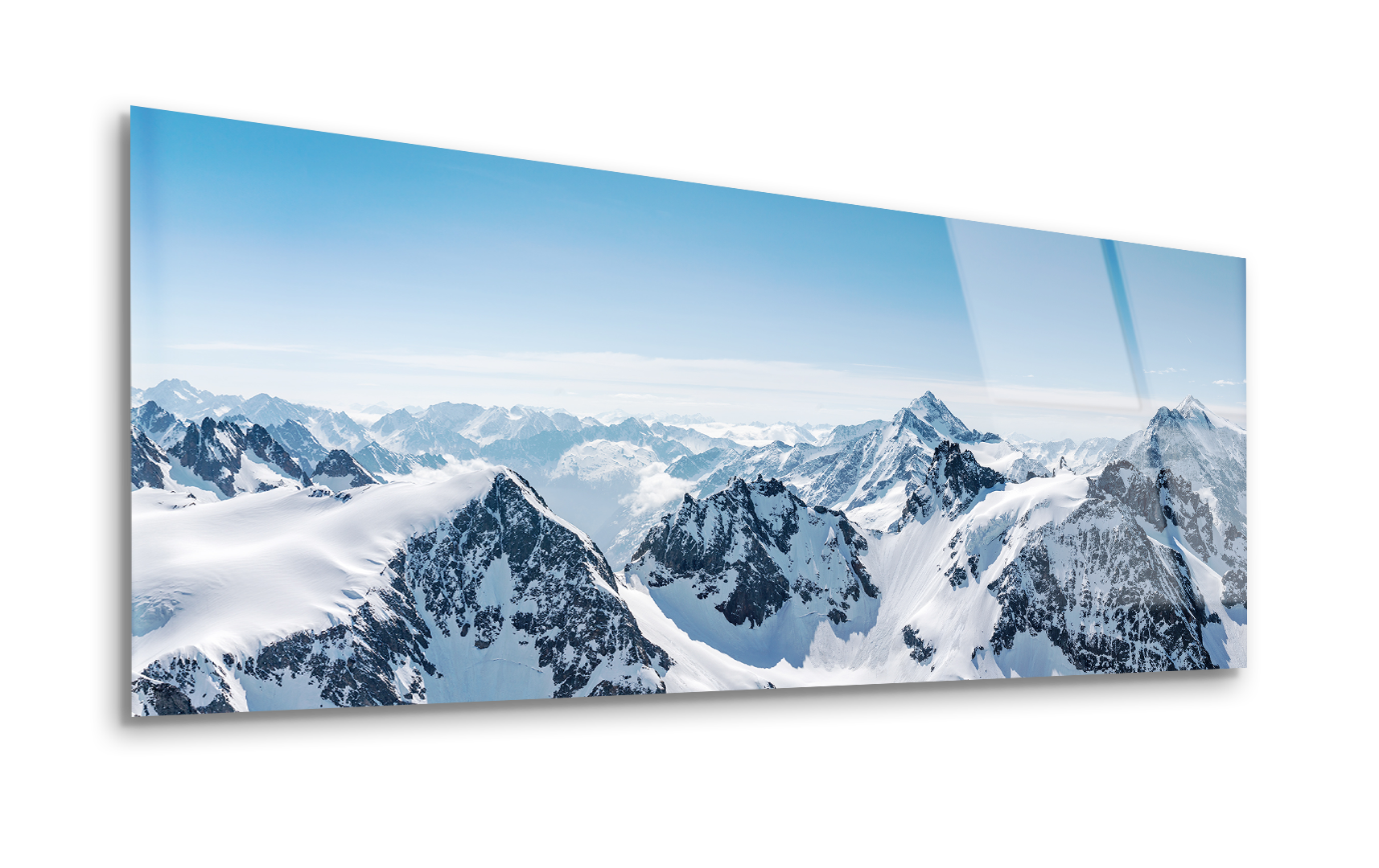 Switzerland Snow Alps Panoramic View | Premium HD Metal Wall Art