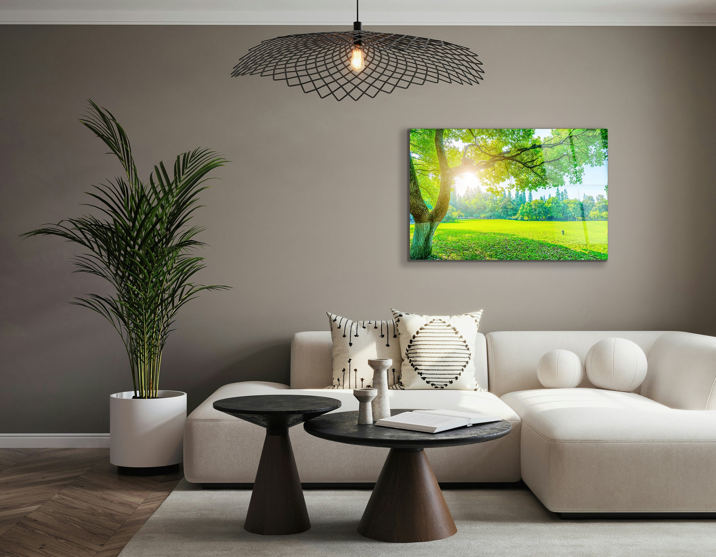 Lush Green Park Landscape | Premium HD Metal Wall Art - DezignArt