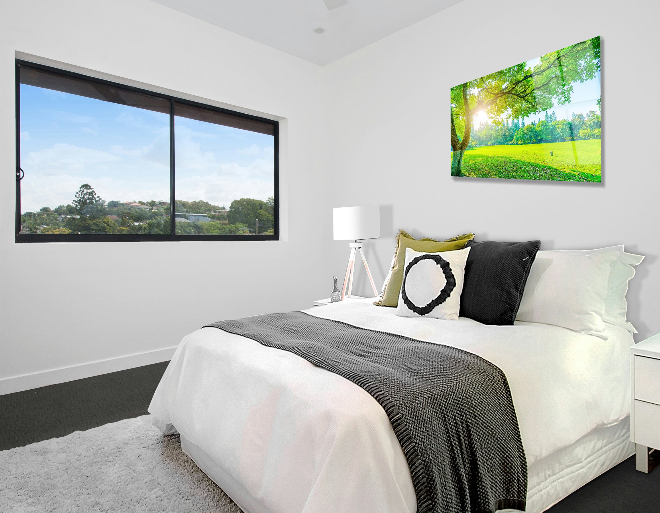 Lush Green Park Landscape | Premium HD Metal Wall Art - DezignArt