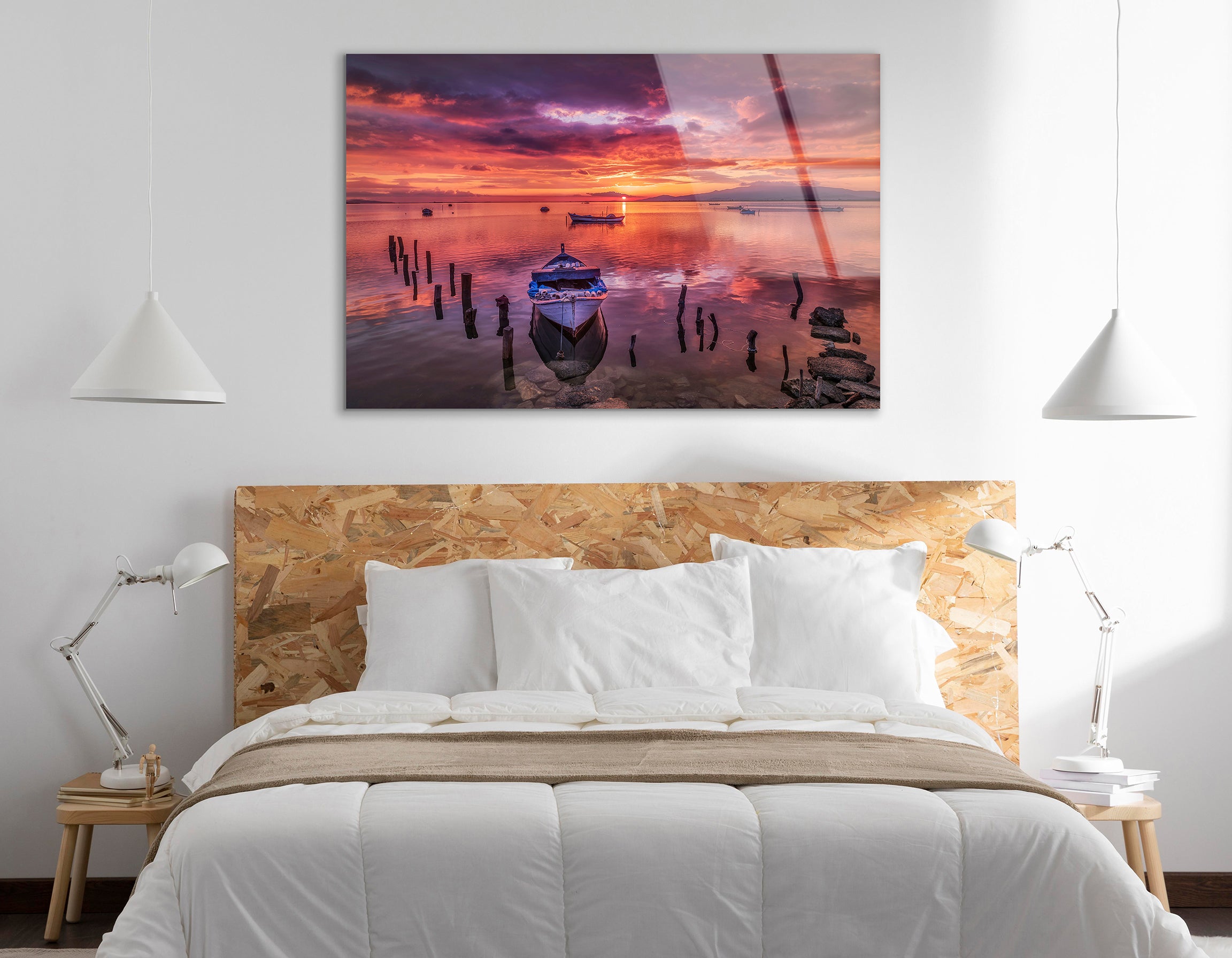 Sunset on the Lake | Premium HD Metal Wall Art - DezignArt