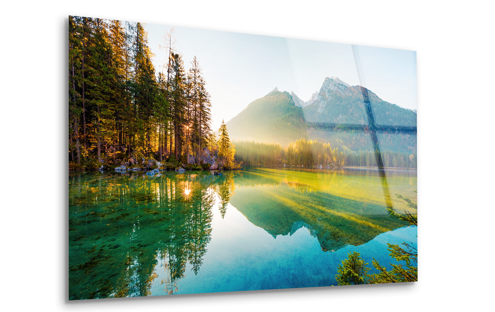 Autumn Sunrise at Hintersee Lake | Premium HD Metal Wall Art - DezignArt