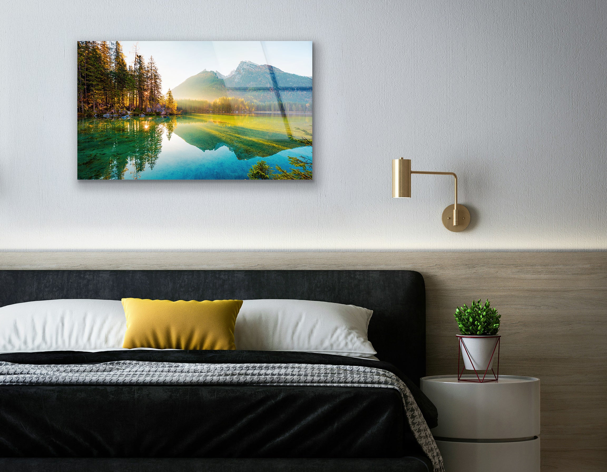 Autumn Sunrise at Hintersee Lake | Premium HD Metal Wall Art - DezignArt