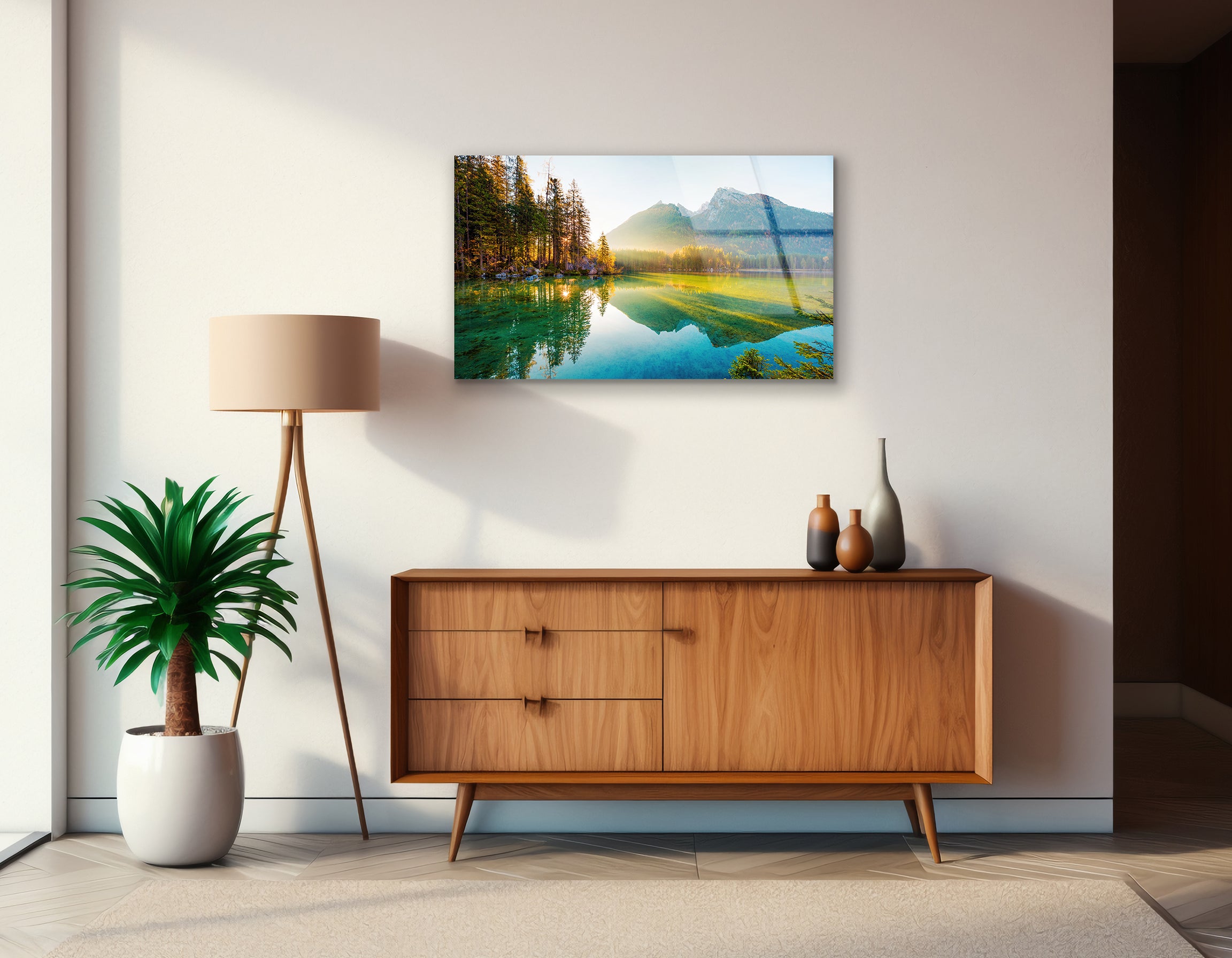 Autumn Sunrise at Hintersee Lake | Premium HD Metal Wall Art - DezignArt