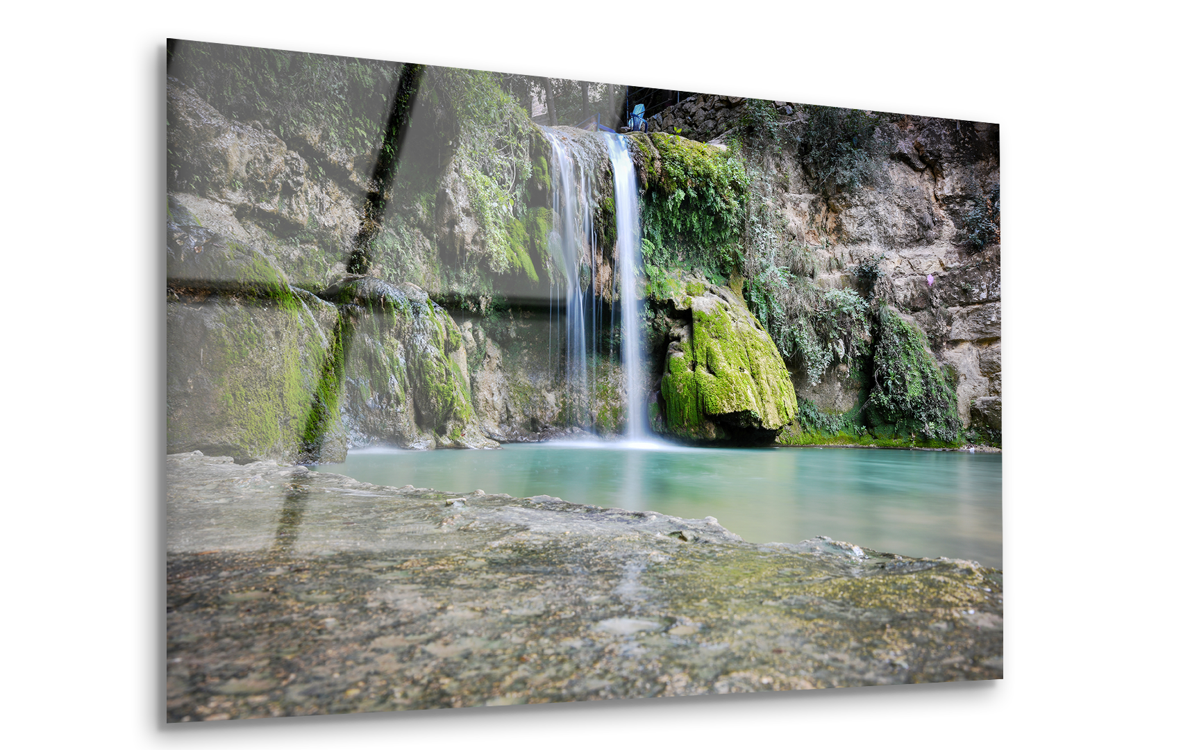 Waterfall in the Forest of Lebanon | Premium HD Metal Wall Art - DezignArt