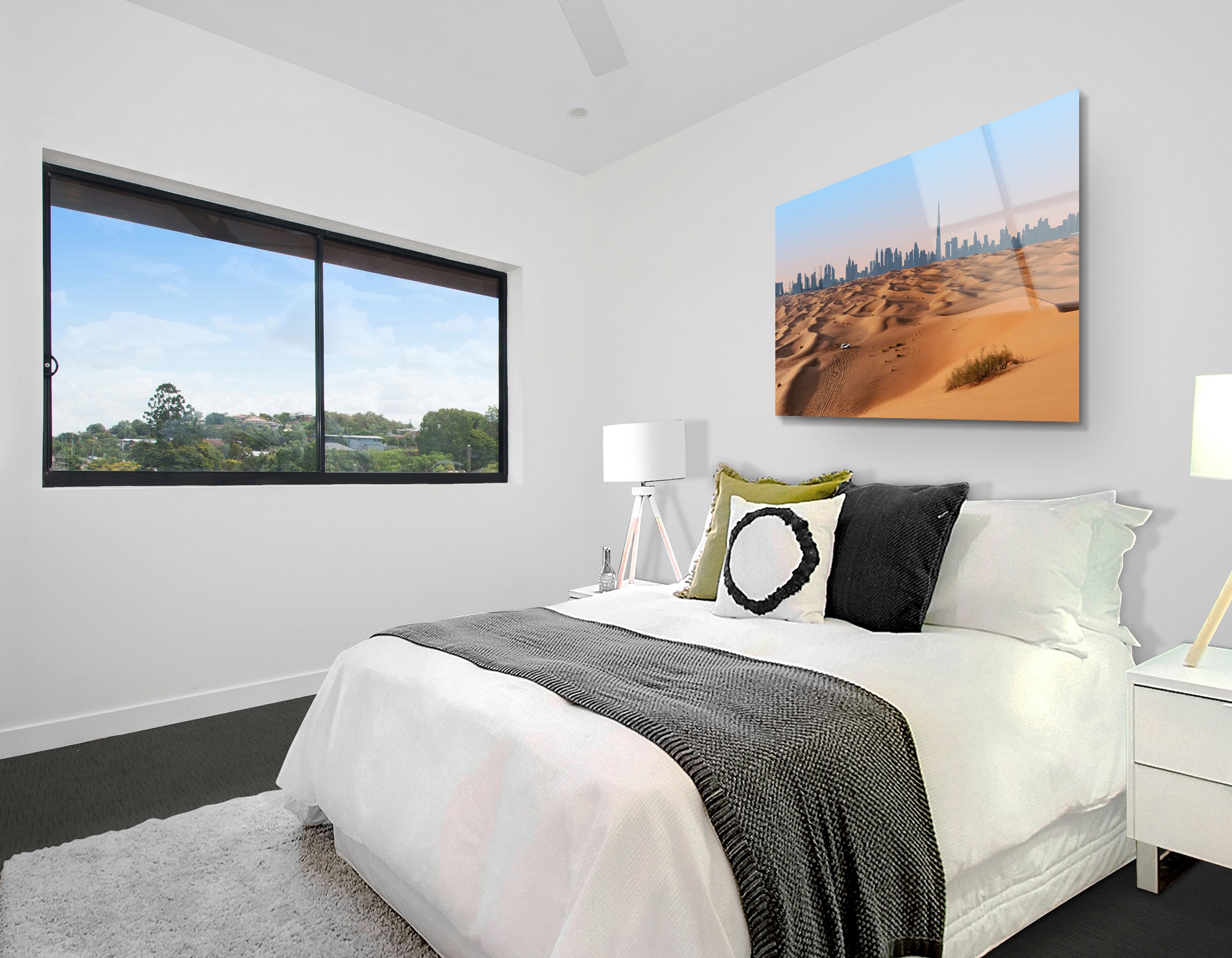 Dubai Skyline at Sunset | Premium HD Metal Wall Art - DezignArt