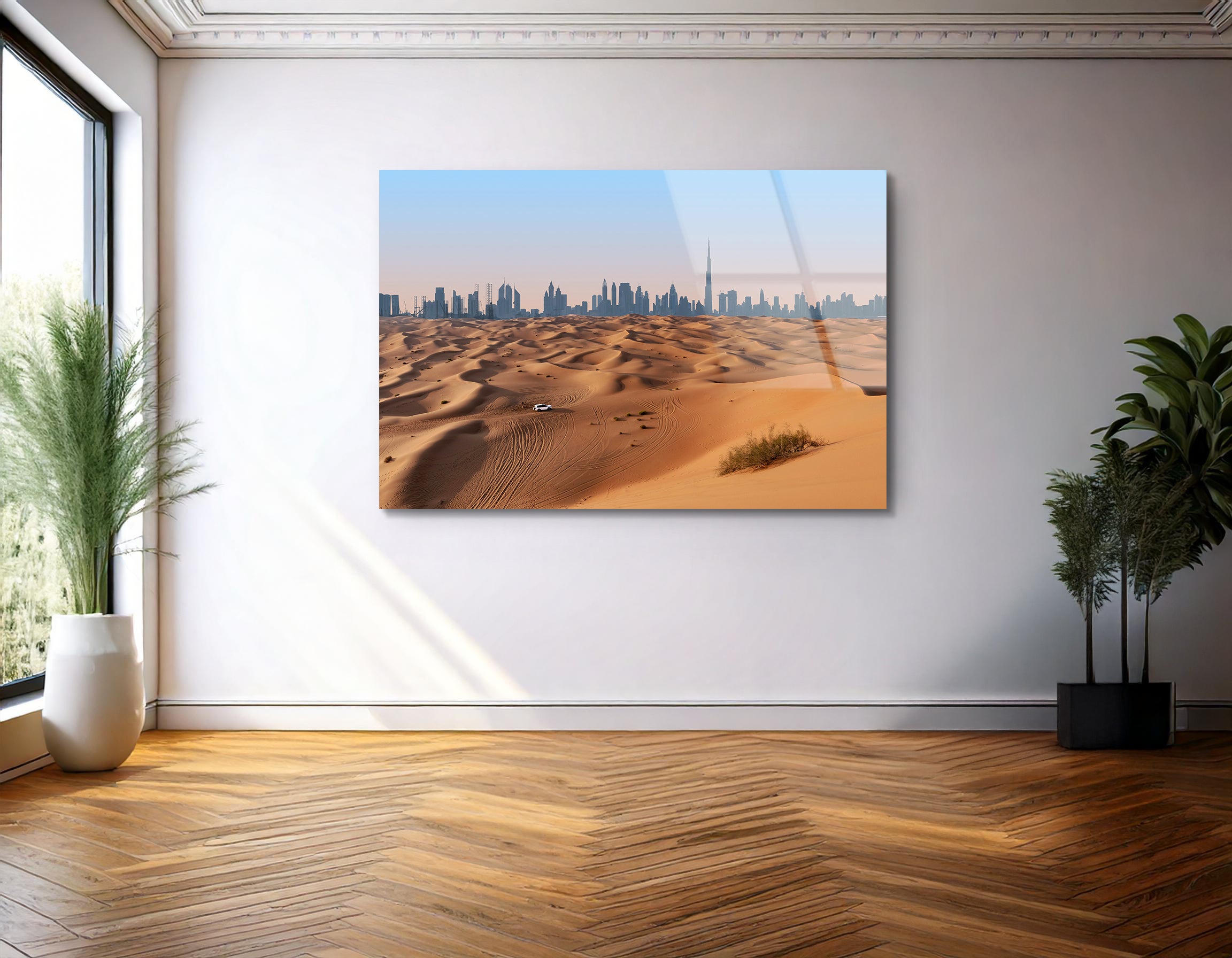 Dubai Skyline at Sunset | Premium HD Metal Wall Art - DezignArt
