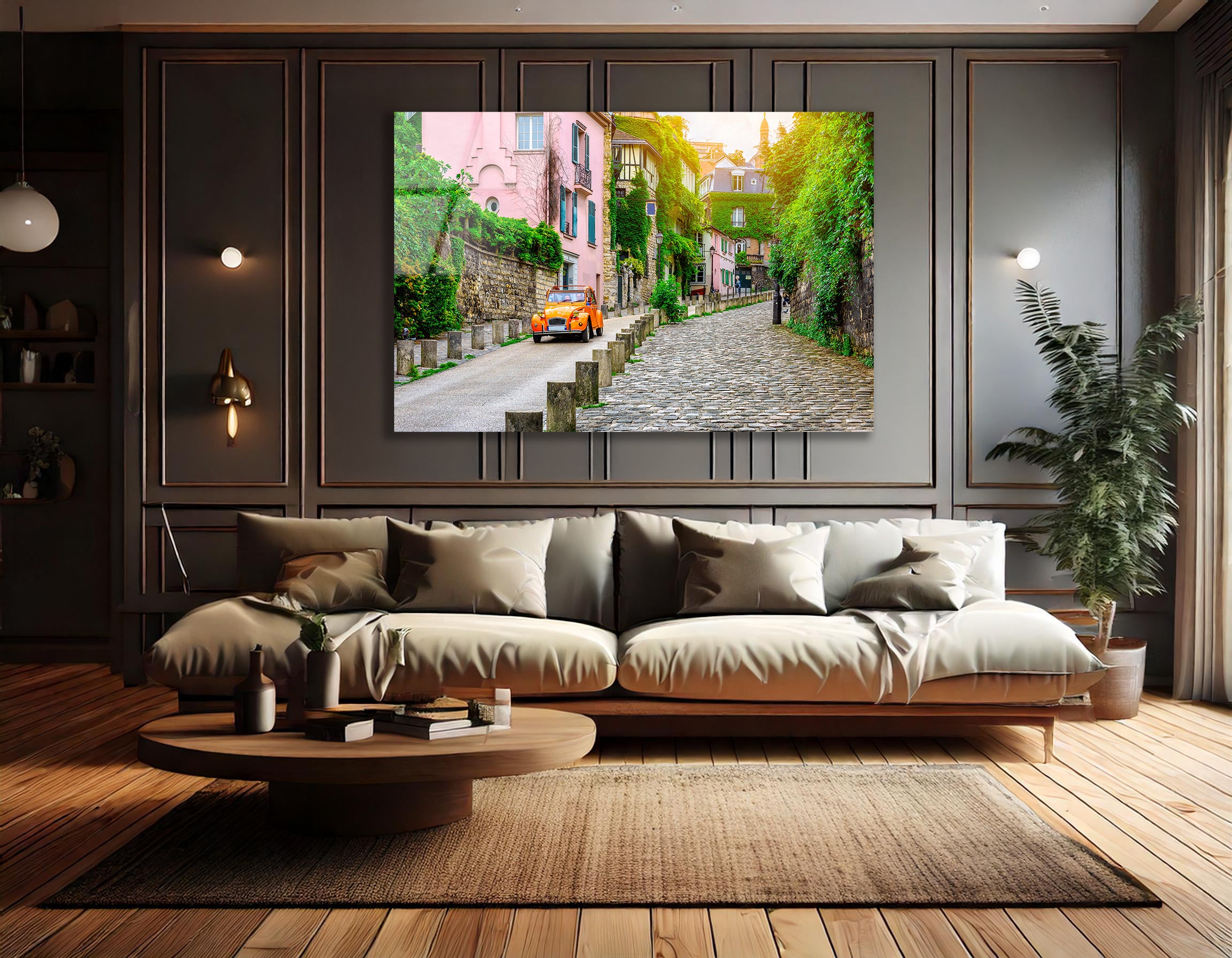 Charming Montmartre Street View in Paris | Premium HD Metal Wall Art