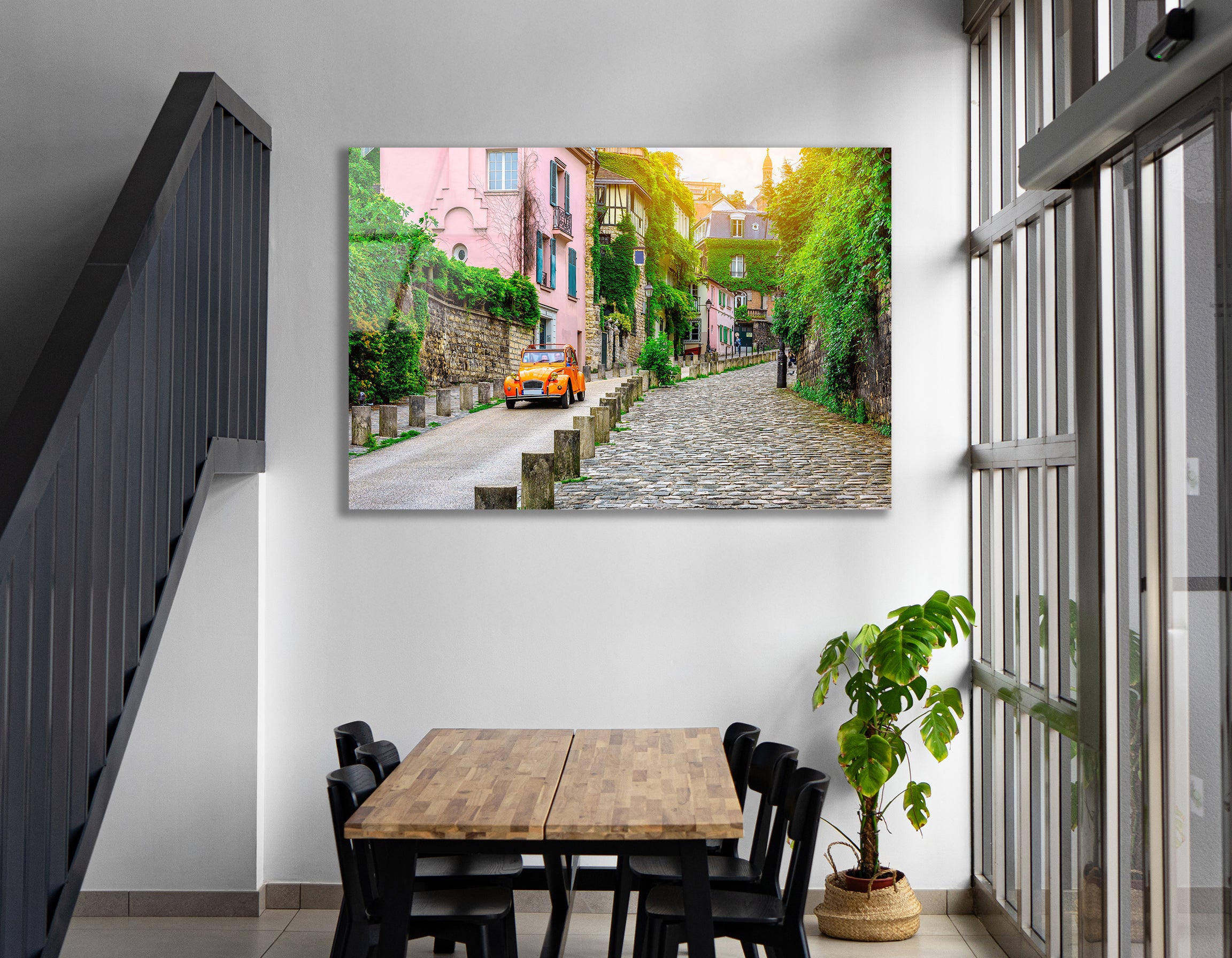 Charming Montmartre Street View in Paris | Premium HD Metal Wall Art