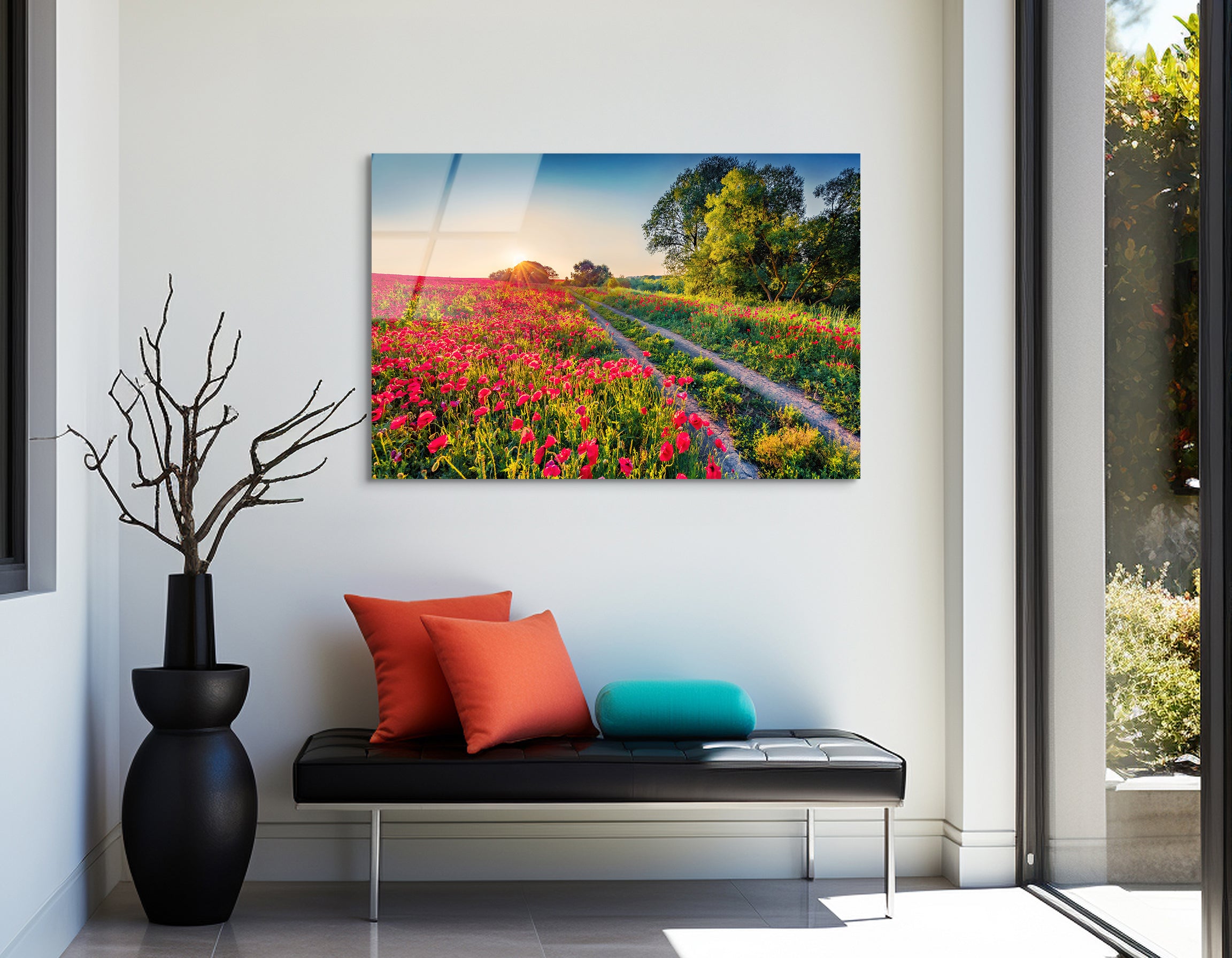 Blooming Poppy Field | Premium HD Metal Wall Art