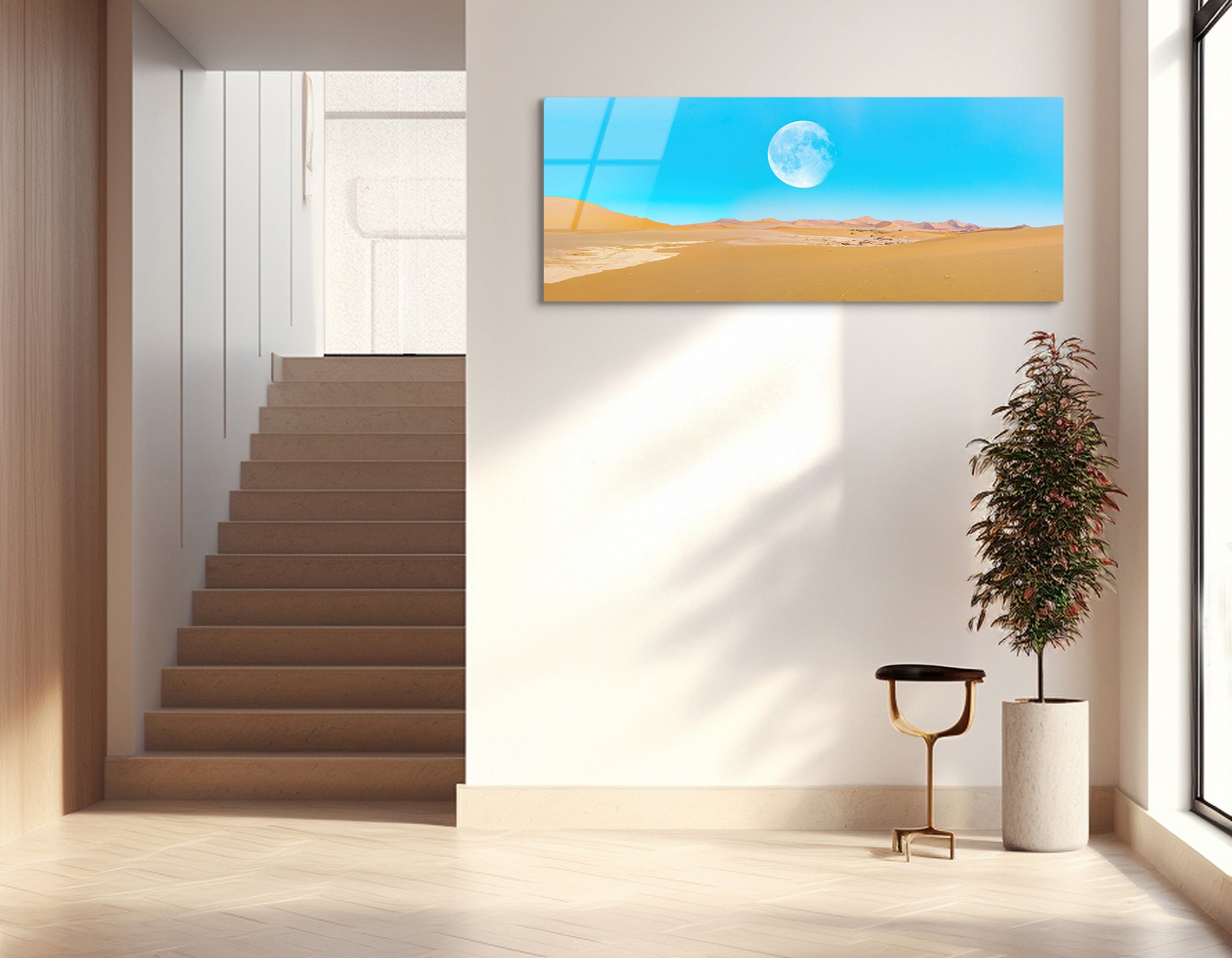 Dead Vlei Under Super Full Moon | Premium HD Metal Wall Art