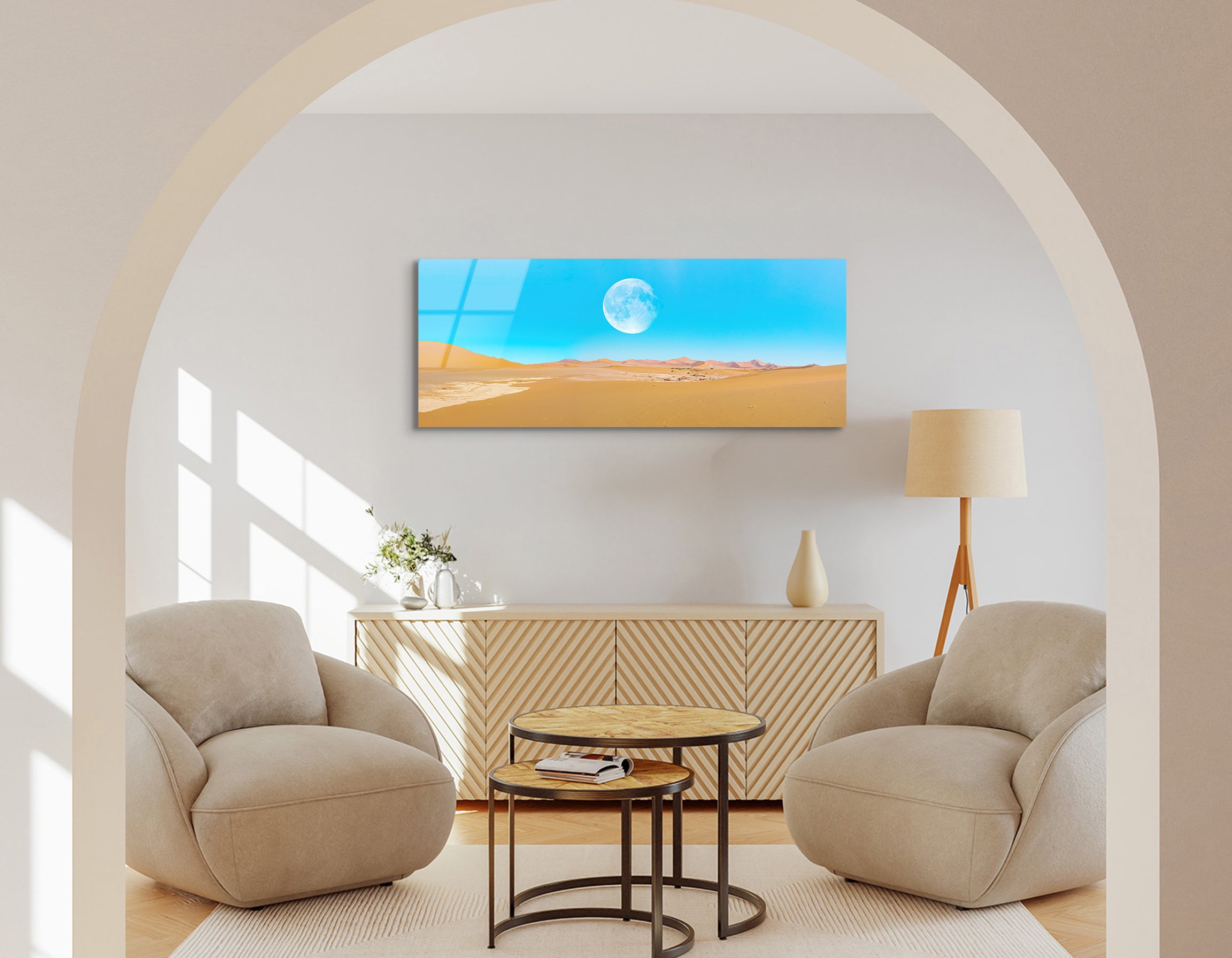 Dead Vlei Under Super Full Moon | Premium HD Metal Wall Art