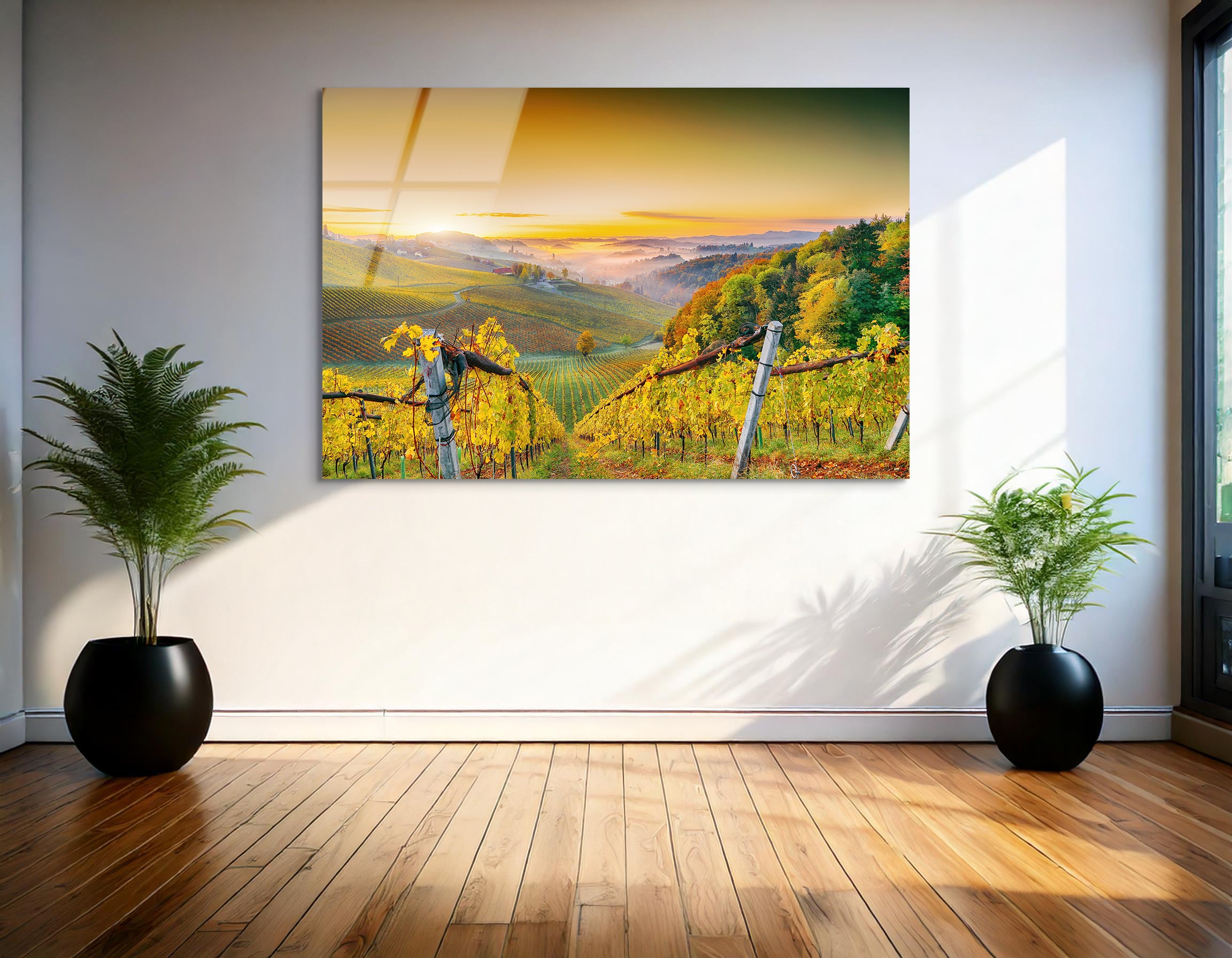 Golden Vineyards | Premium HD Metal Wall Art