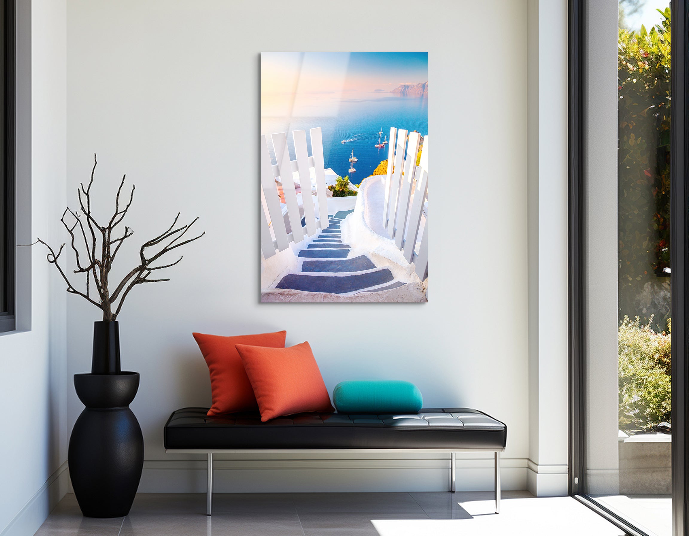 Open Gate to the Aegean, Santorini | Premium HD Metal Wall Art