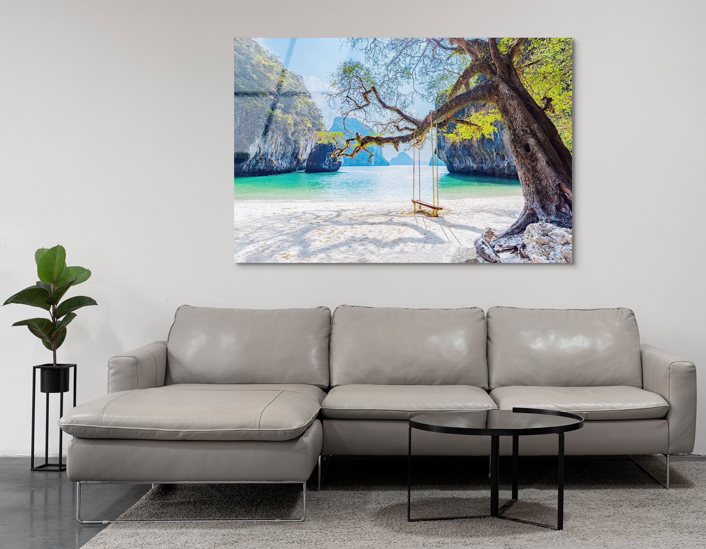 Emerald Beach Swing, Thailand | Premium HD Metal Wall Art