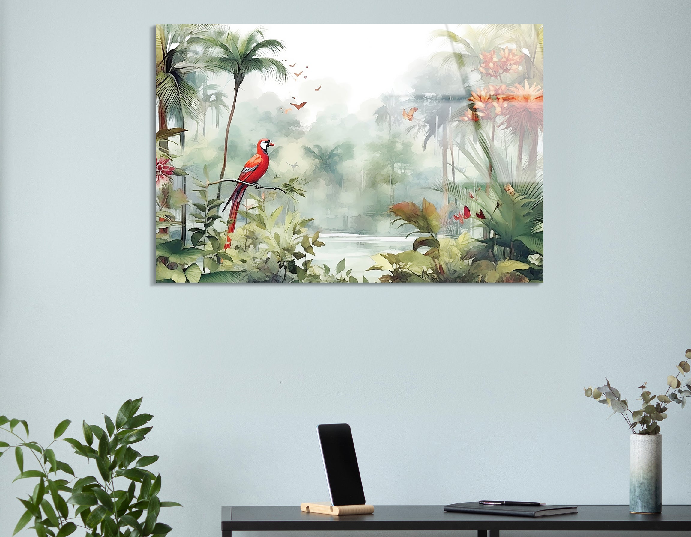 Watercolor Floral Drawing | Premium HD Metal Wall Art - DezignArt