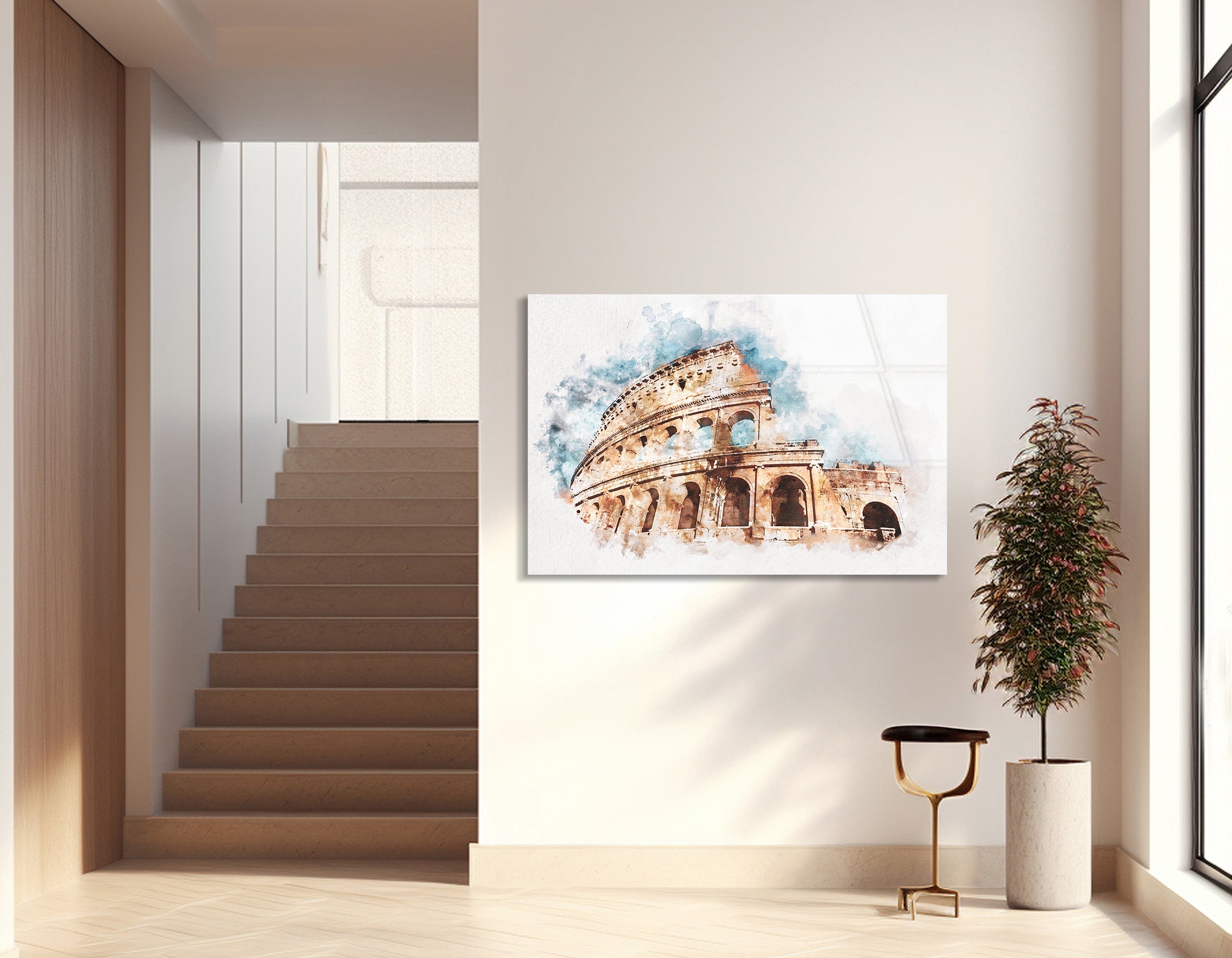 Colosseum in Rome Drawing | Premium HD Metal Wall Art - DezignArt