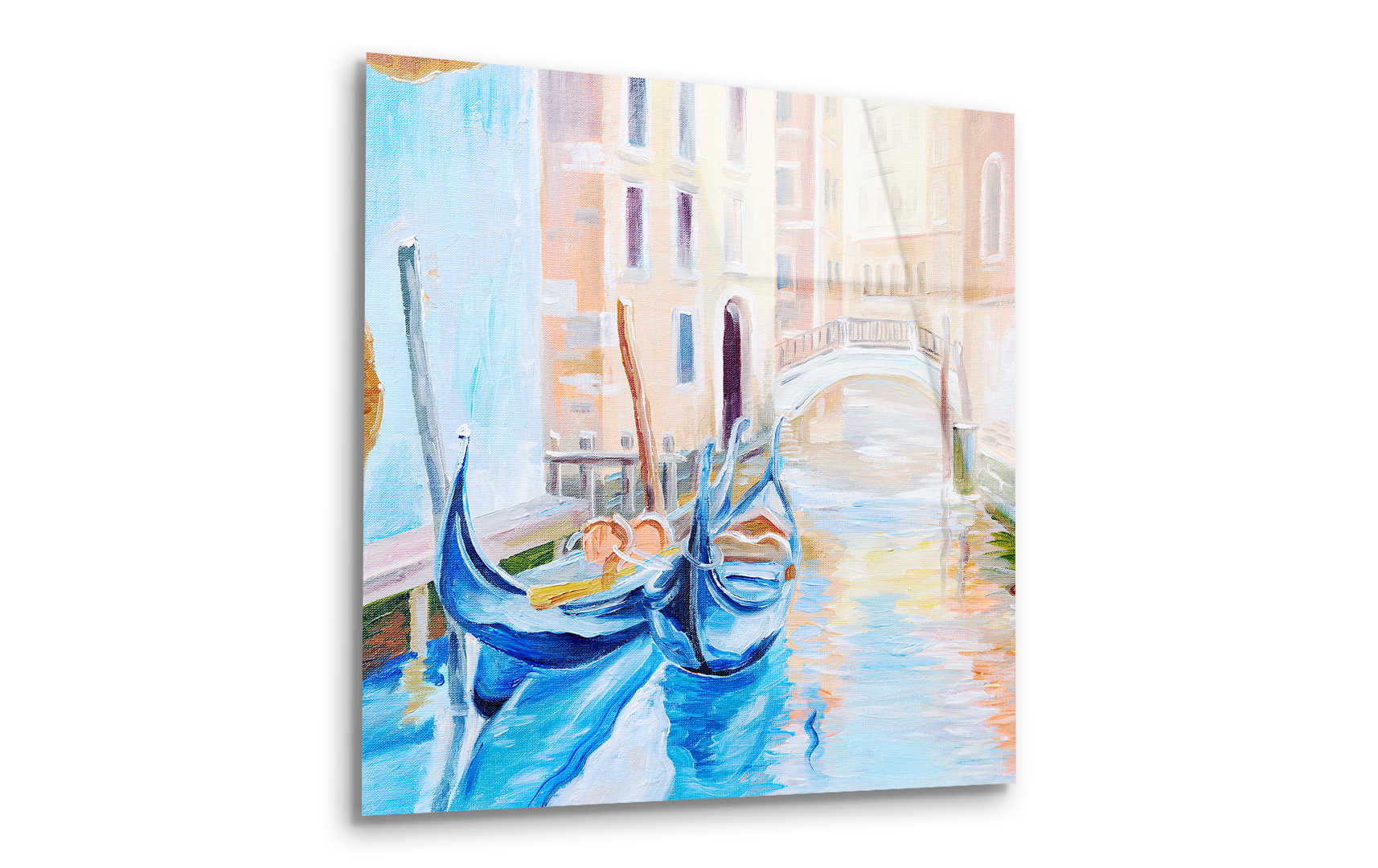 Gondola in Venice - Abstract Summer Day Oil Painting | Premium HD Metal Wall Art