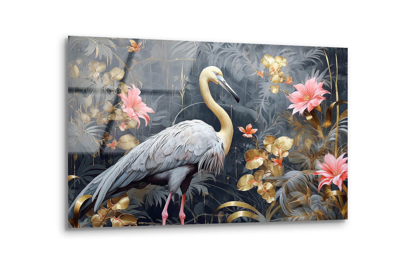 Abstract Artistic Background Flowers & Branches | Premium HD Metal Wall Art - DezignArt