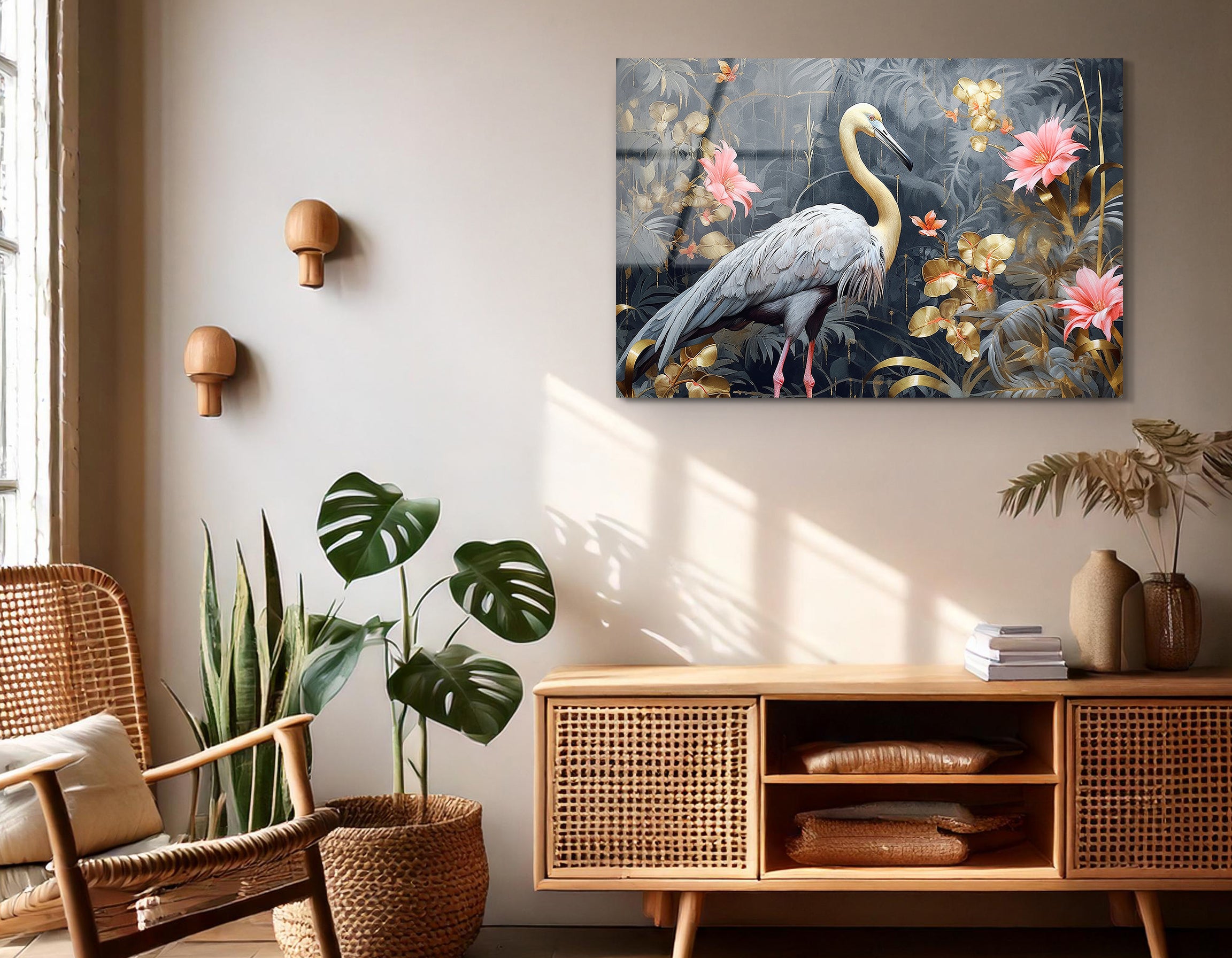 Abstract Artistic Background Flowers & Branches | Premium HD Metal Wall Art - DezignArt