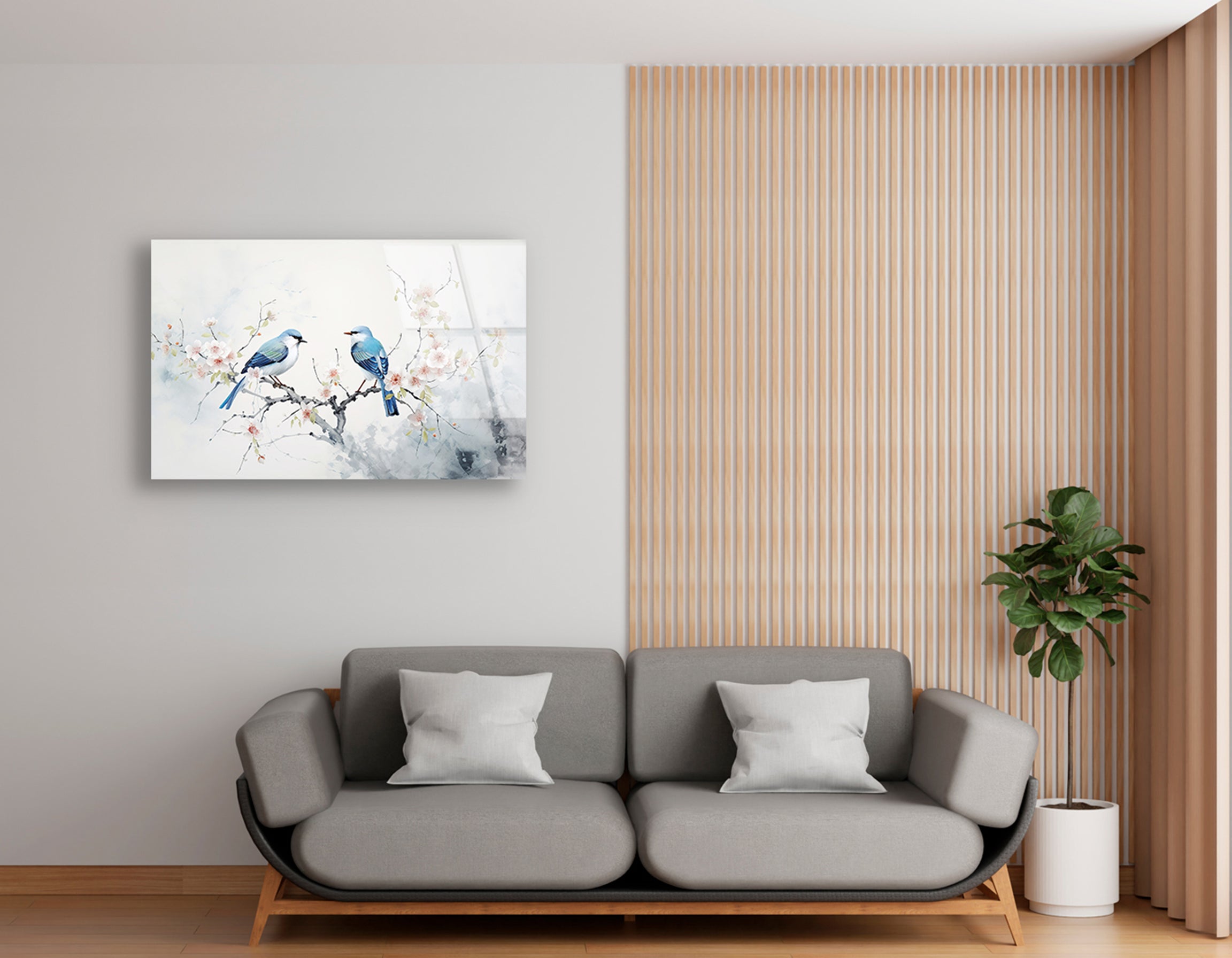 Vintage Bloom & Birds Elegance | Premium HD Metal Wall Art - DezignArt