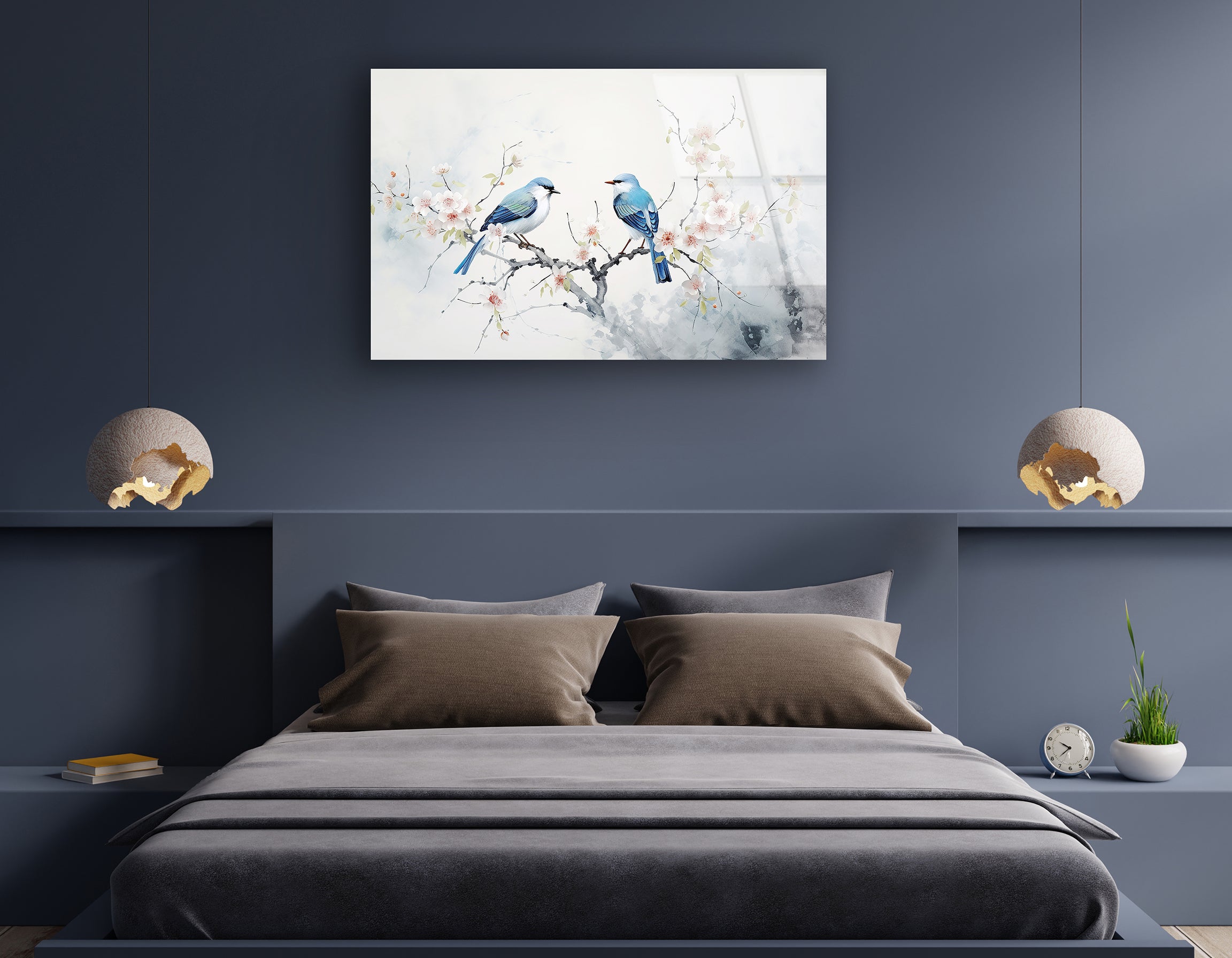 Vintage Bloom & Birds Elegance | Premium HD Metal Wall Art - DezignArt