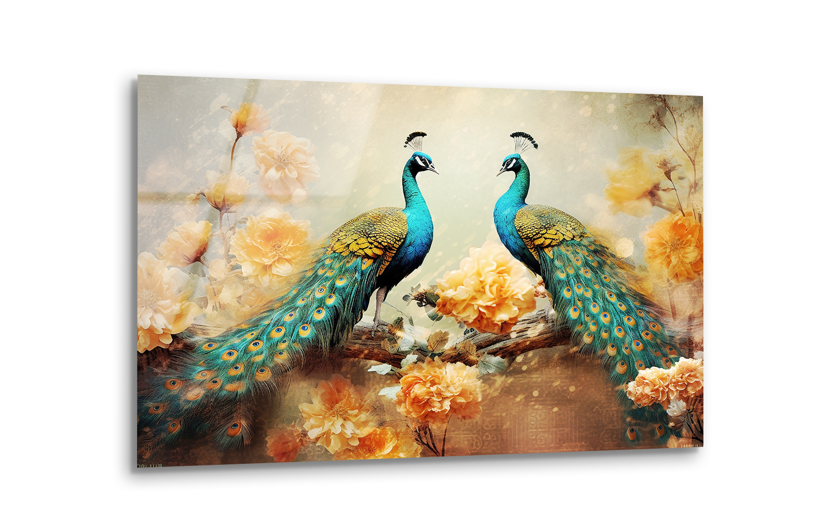 Elegant Peacocks in Nature | Premium HD Metal Wall Art - DezignArt