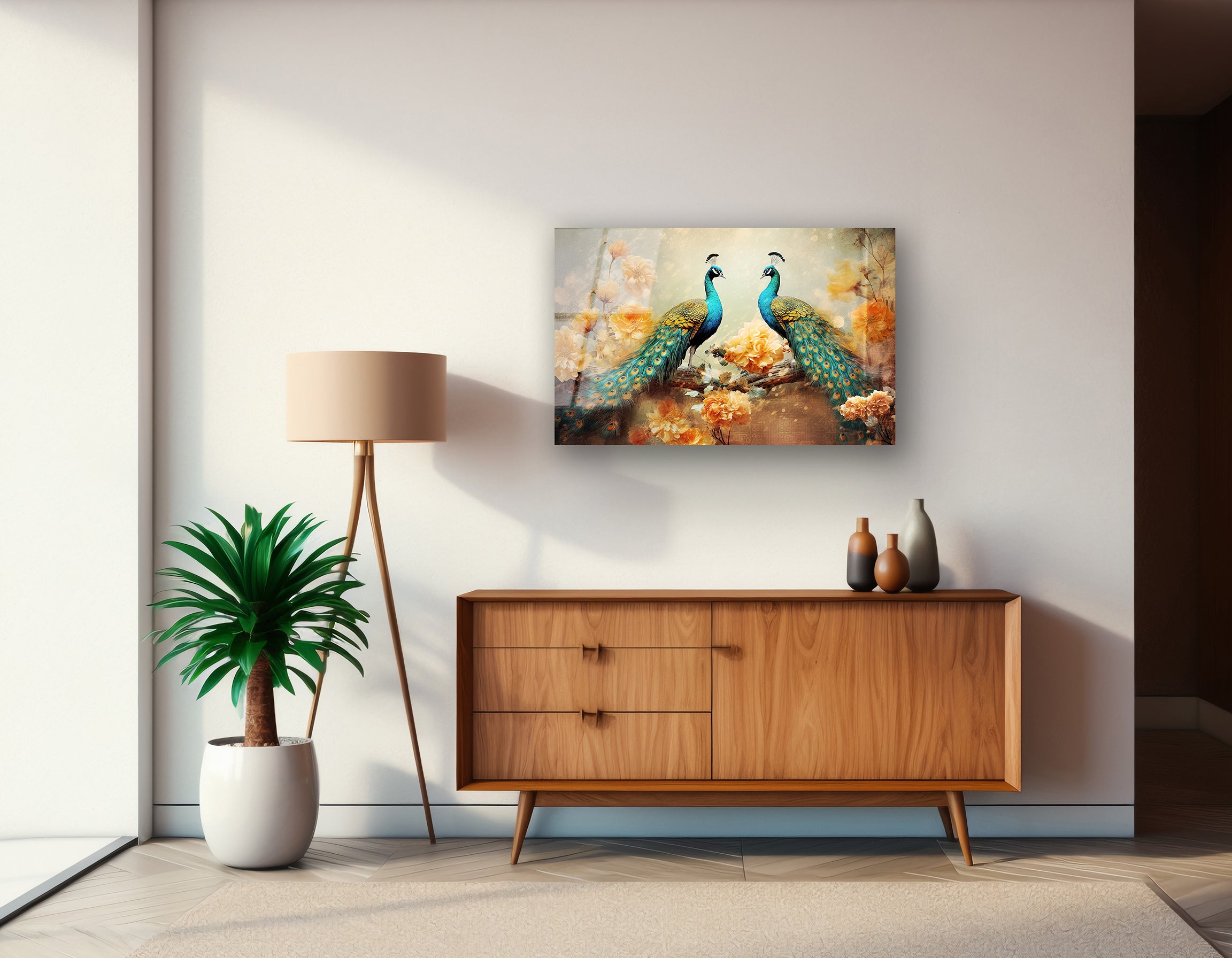 Elegant Peacocks in Nature | Premium HD Metal Wall Art - DezignArt