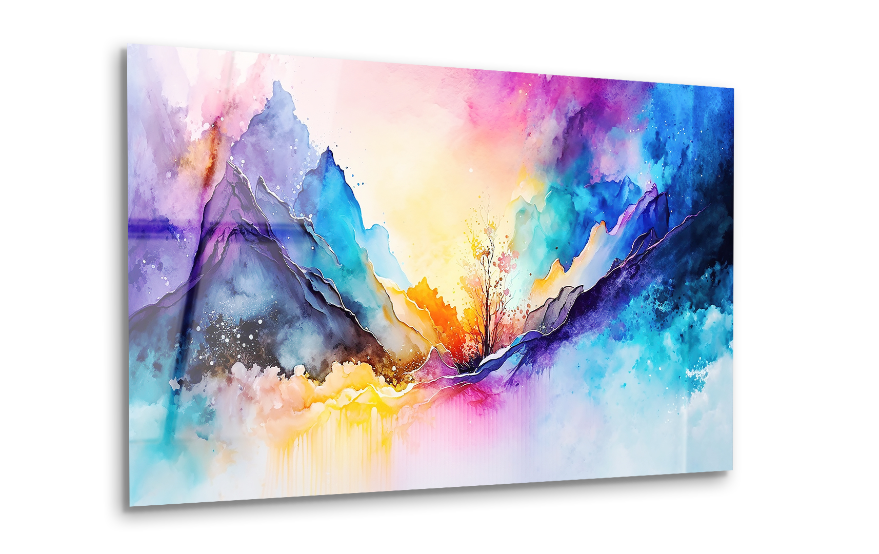 Abstract Watercolor Digital Painting | Premium HD Metal Wall Art - DezignArt
