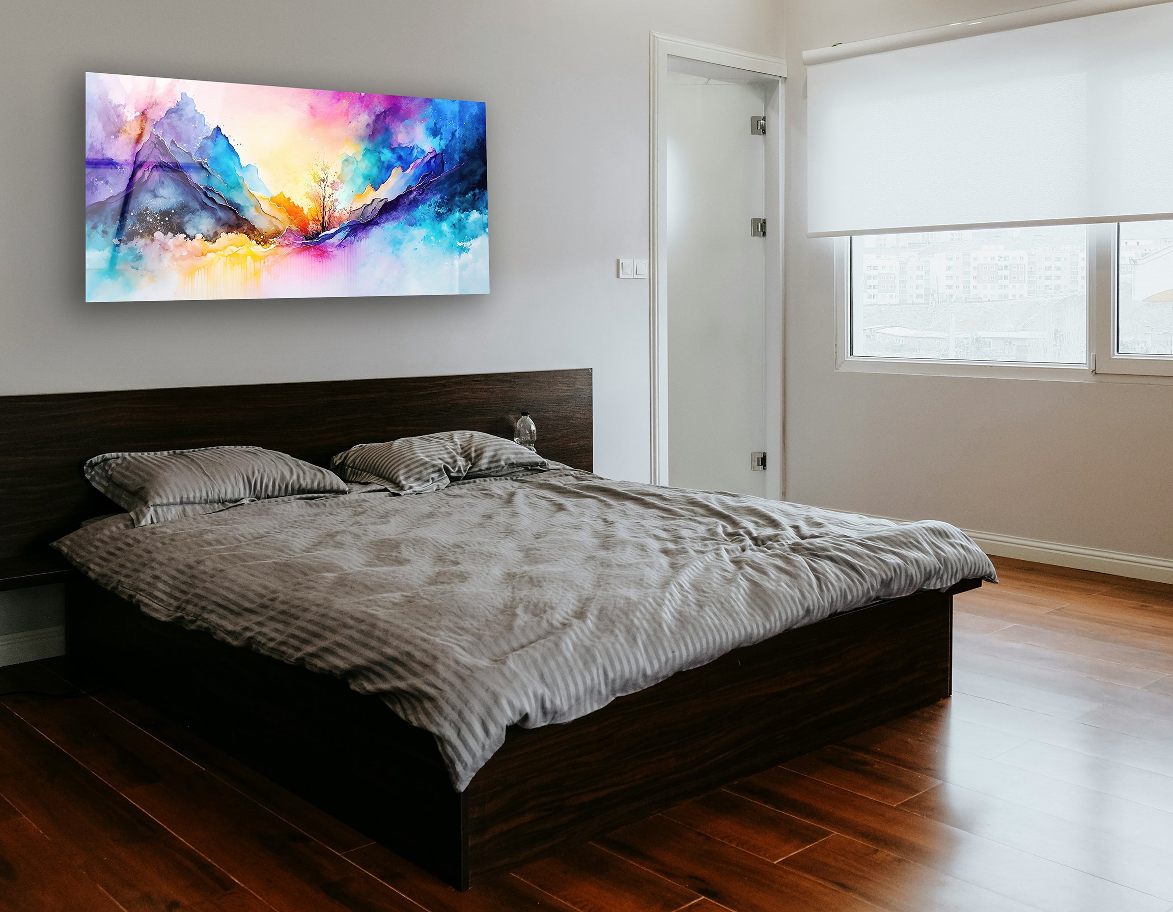 Abstract Watercolor Digital Painting | Premium HD Metal Wall Art - DezignArt