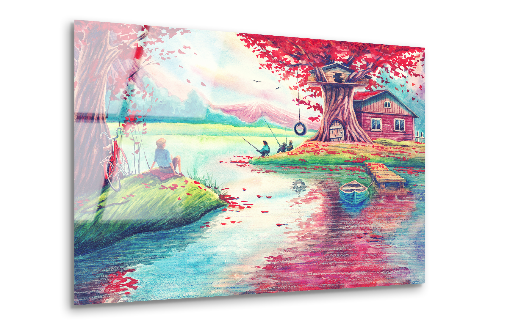 Magic Watercolor Landscape | Premium HD Metal Wall Art - DezignArt