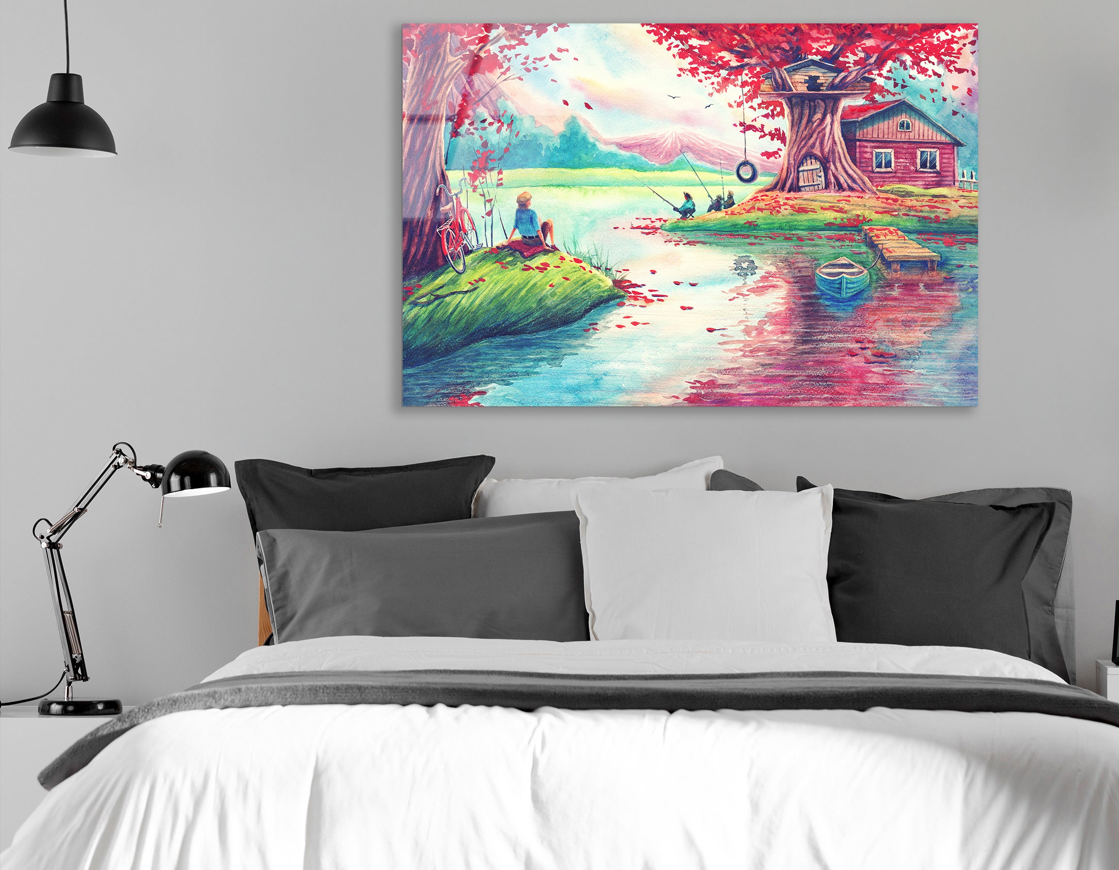 Magic Watercolor Landscape | Premium HD Metal Wall Art - DezignArt