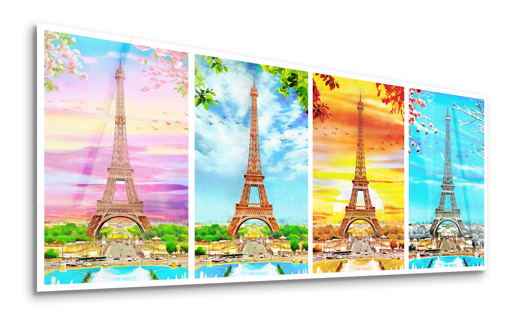Eiffel Tower in Paris – Four Seasons | Premium HD Metal Wall Art