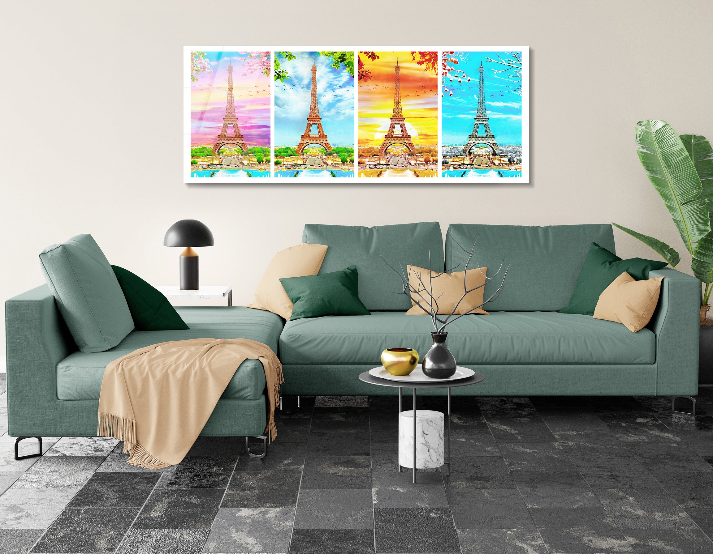 Eiffel Tower in Paris – Four Seasons | Premium HD Metal Wall Art