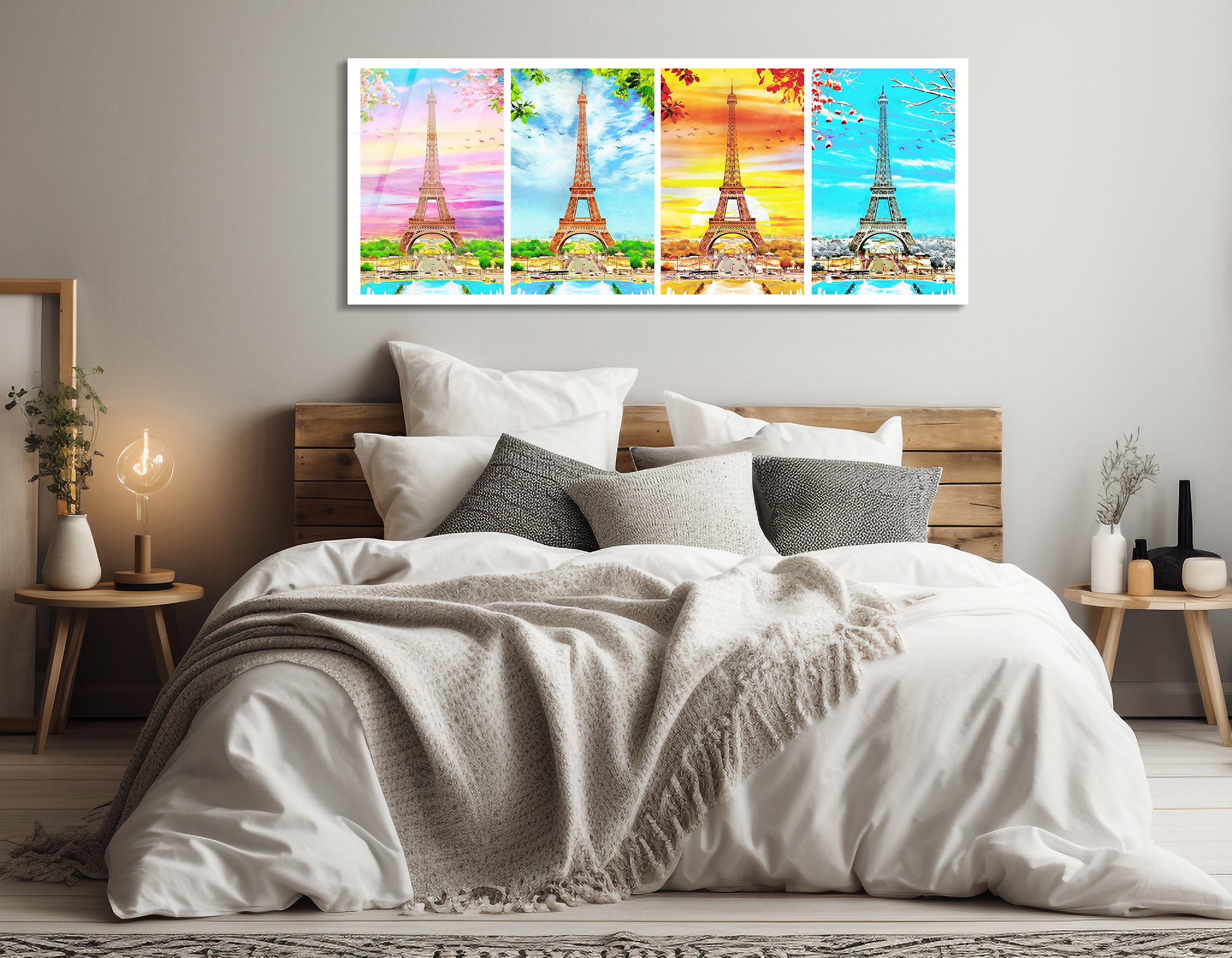 Eiffel Tower in Paris – Four Seasons | Premium HD Metal Wall Art