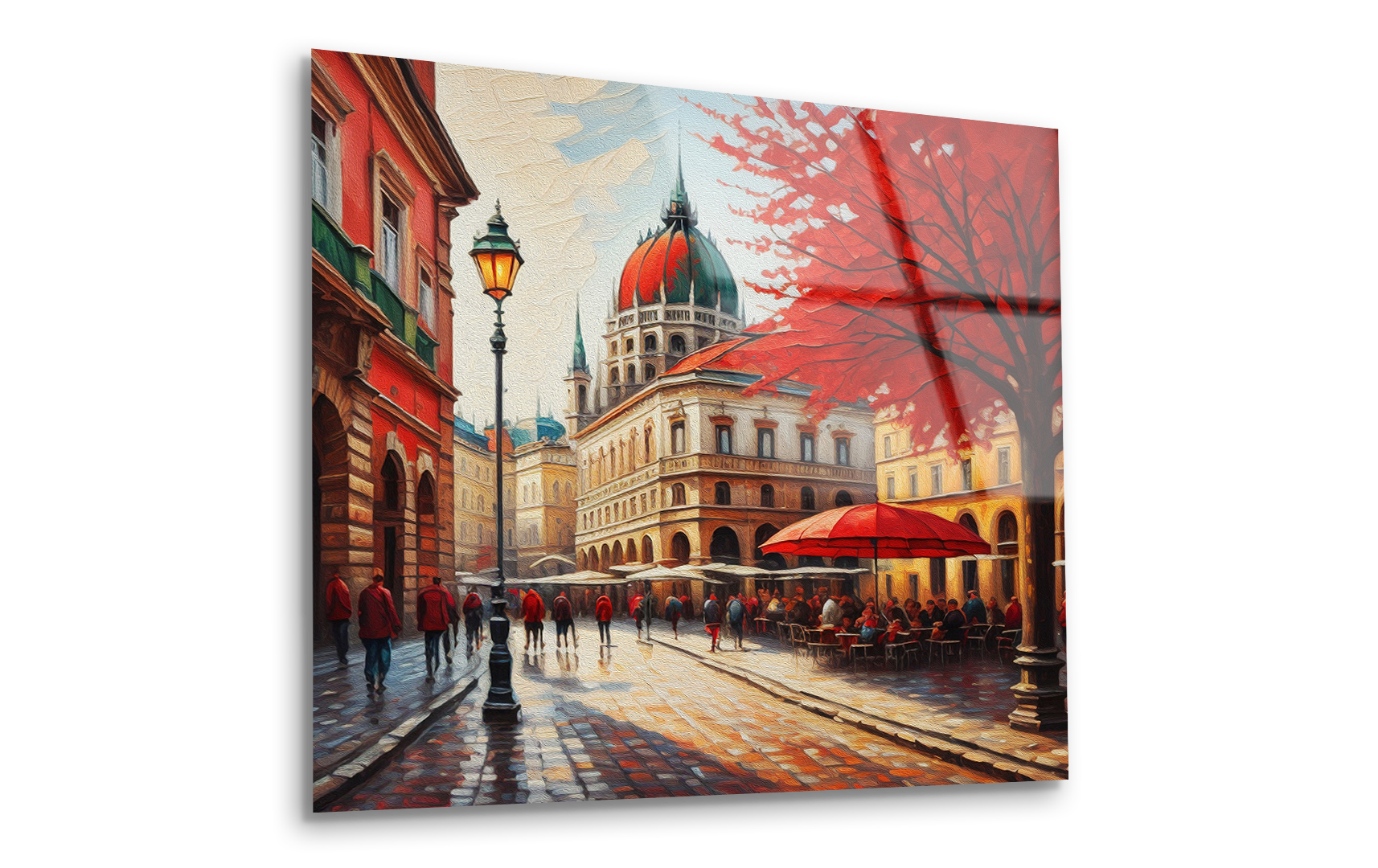 European Cityscape Oil Painting of Budapest | Premium HD Metal Wall Art