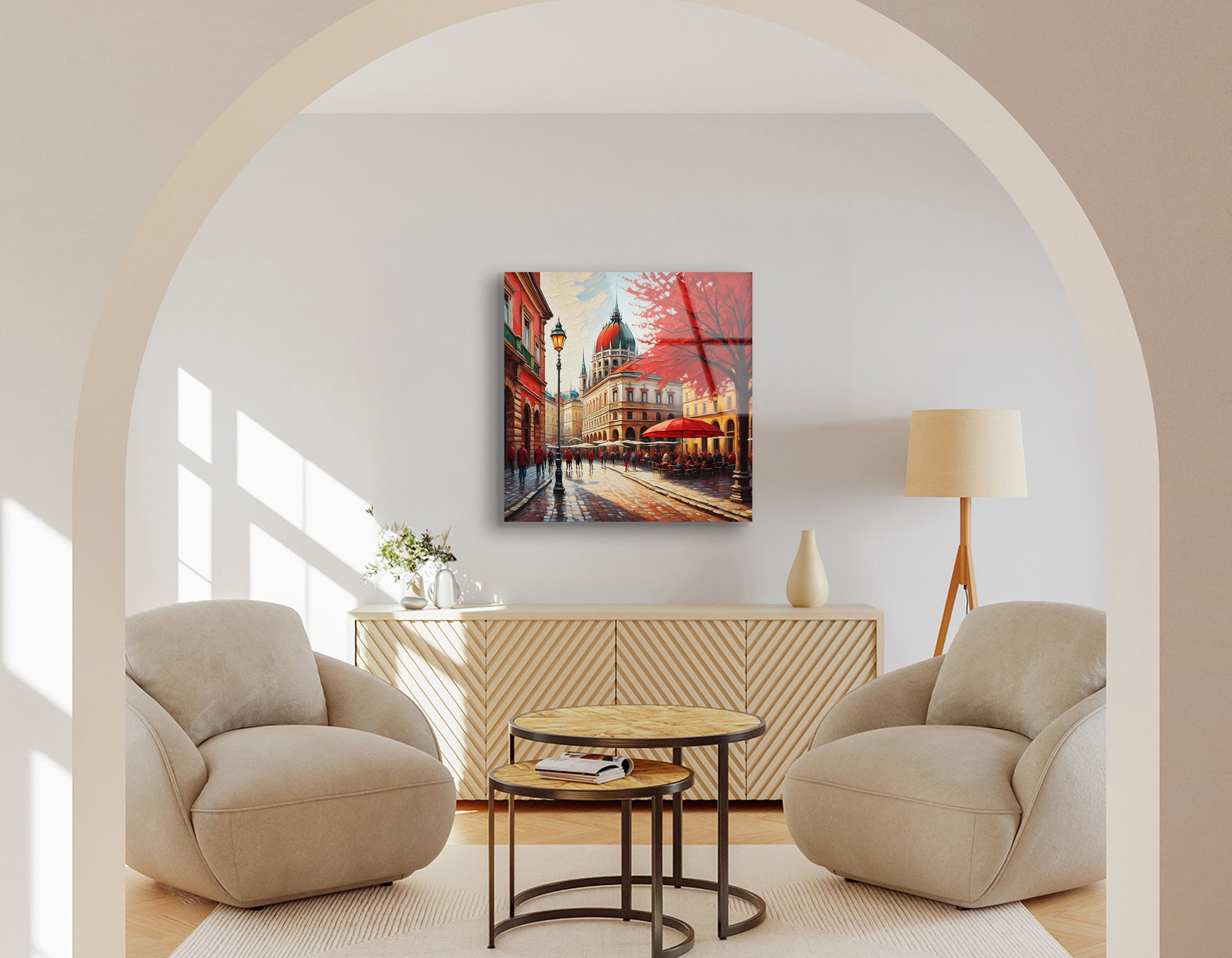 European Cityscape Oil Painting of Budapest | Premium HD Metal Wall Art