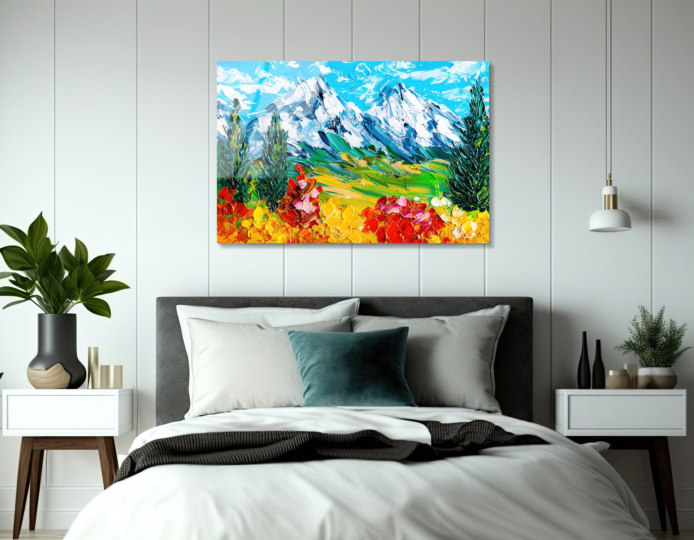 Rocky Mountain National Park Oil Drawing | Premium HD Metal Wall Art - DezignArt